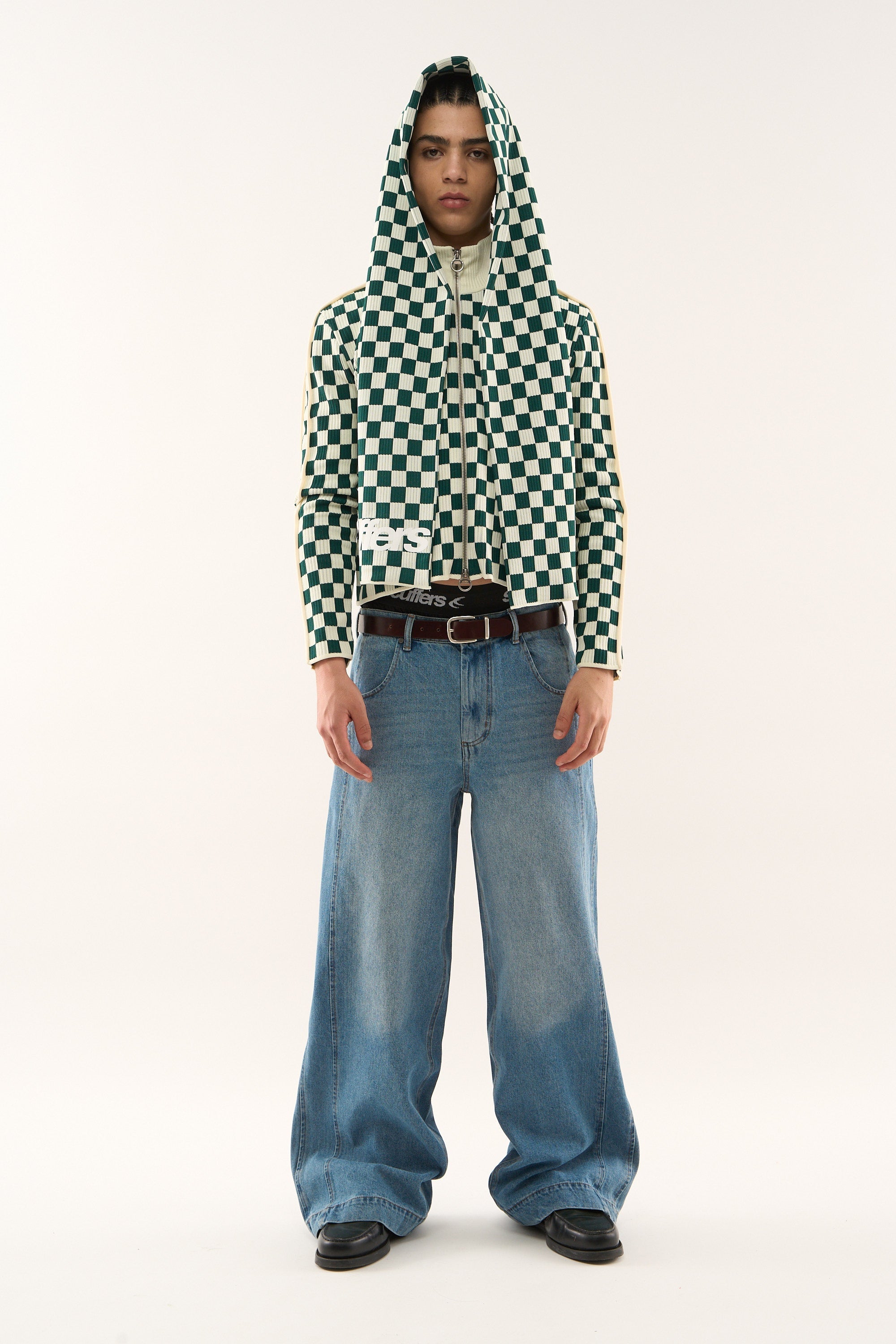 Monaco Green Checkered Zipper