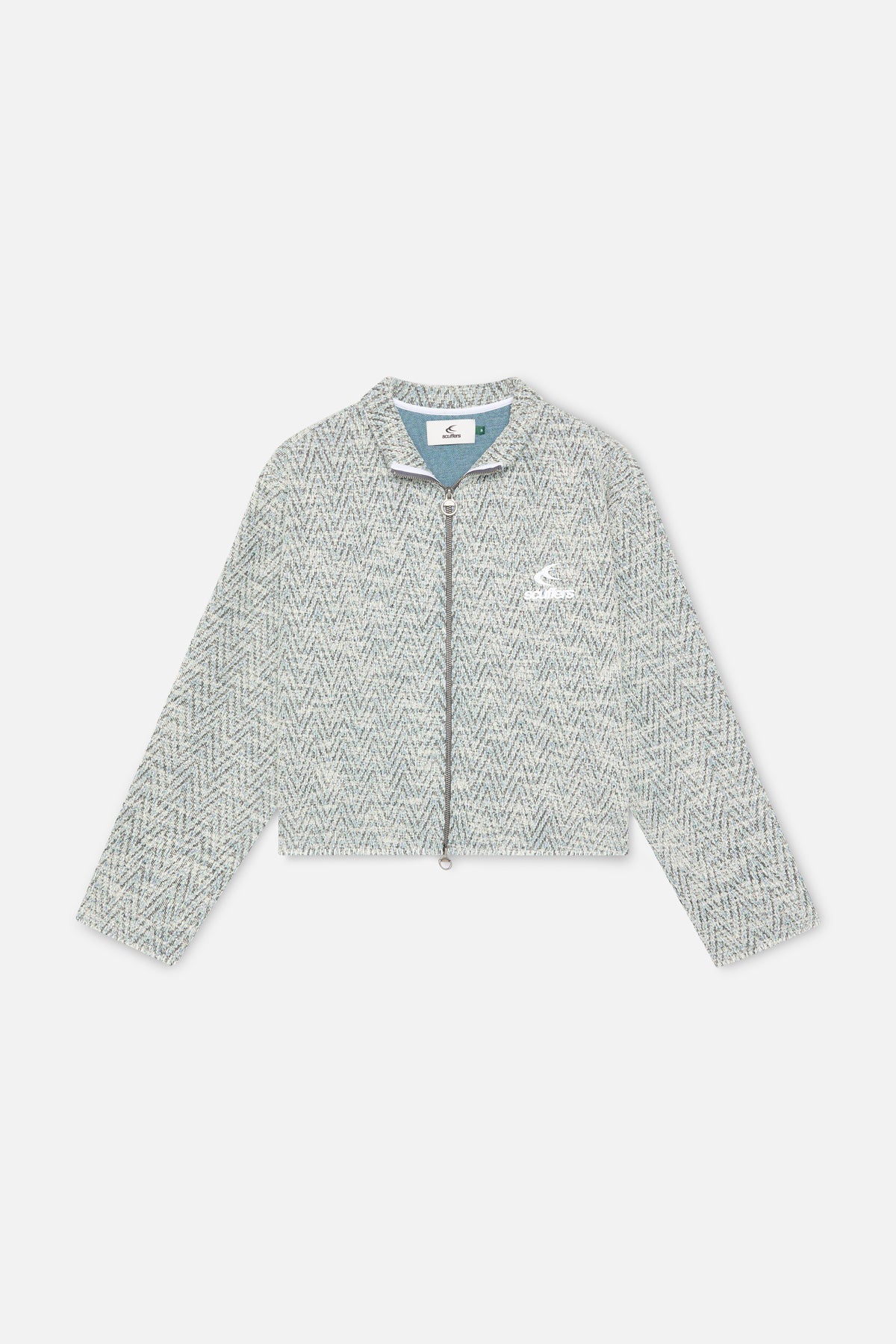 Bouclé-grüne Jacke