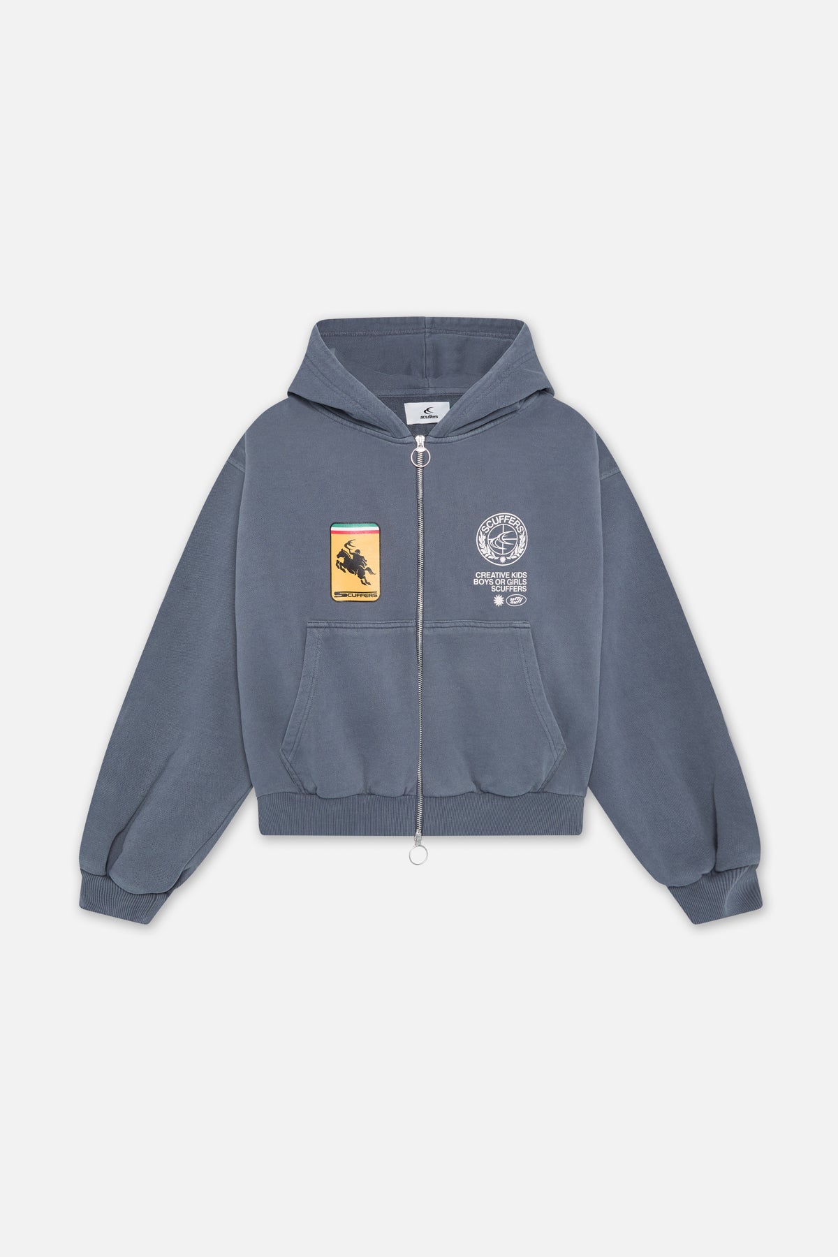 Steinfarbener Reißverschluss in Hellblau