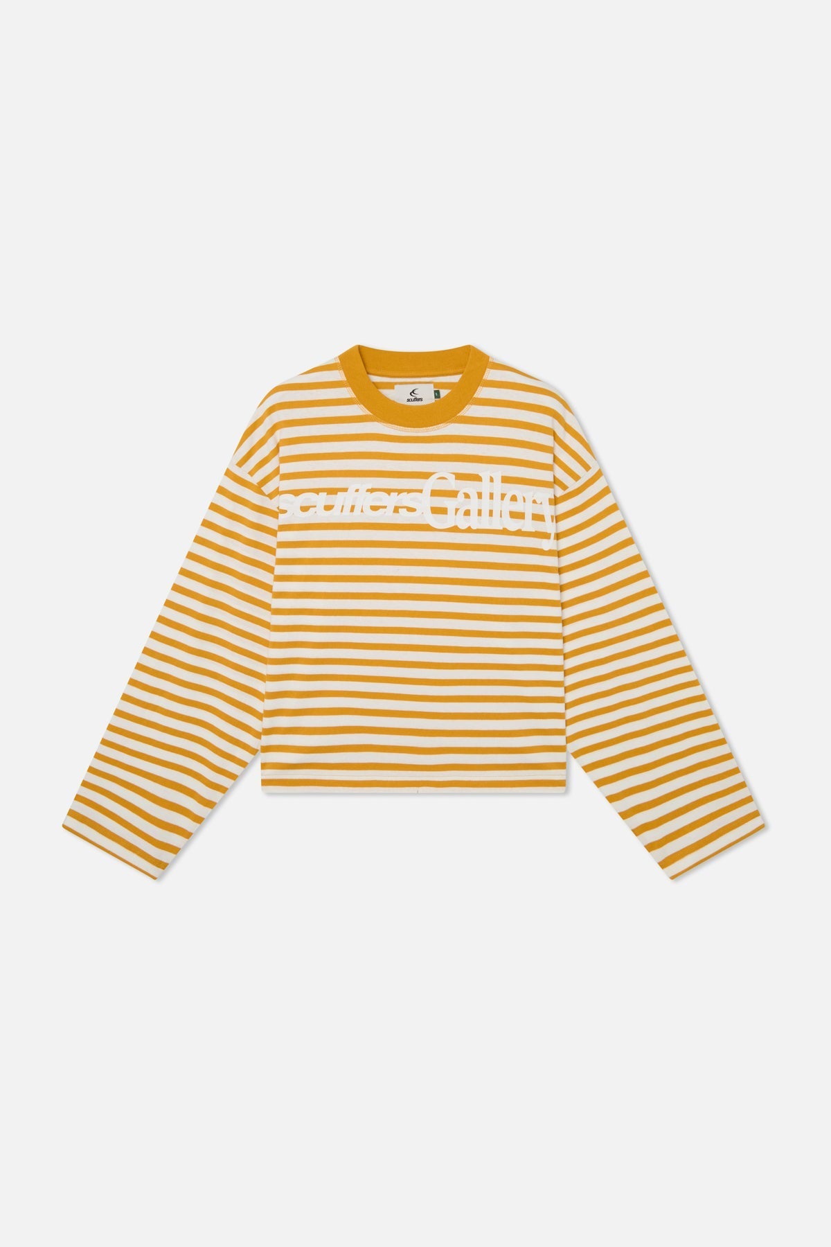 Curator Orange &amp; White Langarmshirt