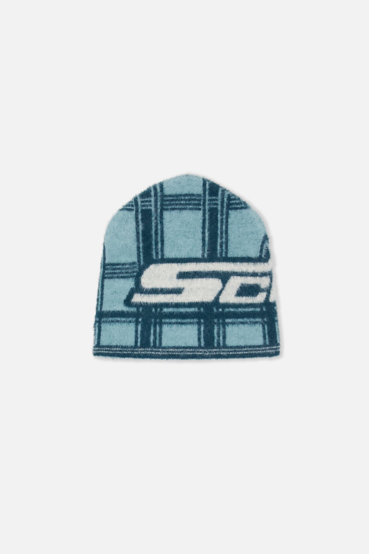 karierte Mohairmütze