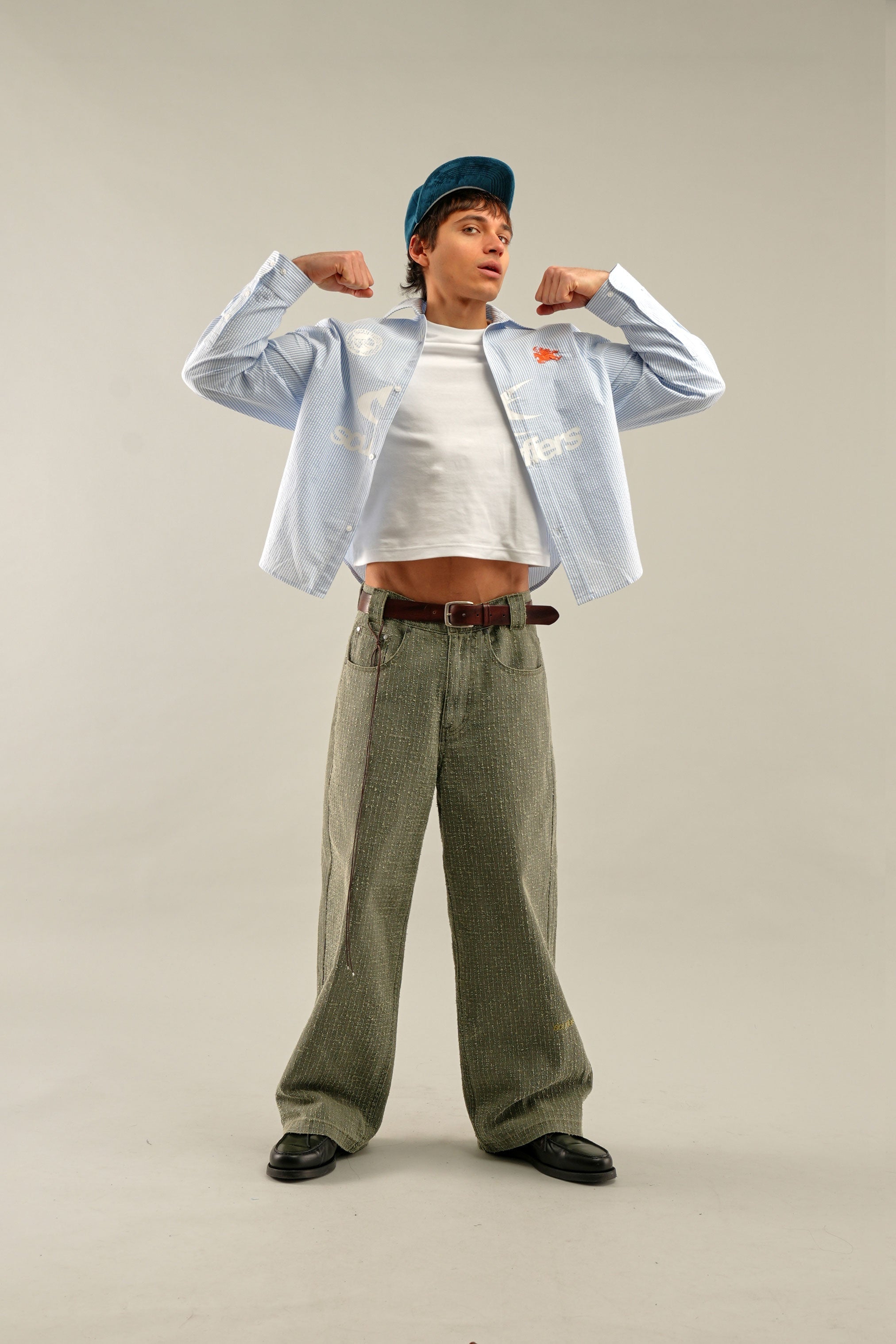 Germain Blau gestreiftes Hemd