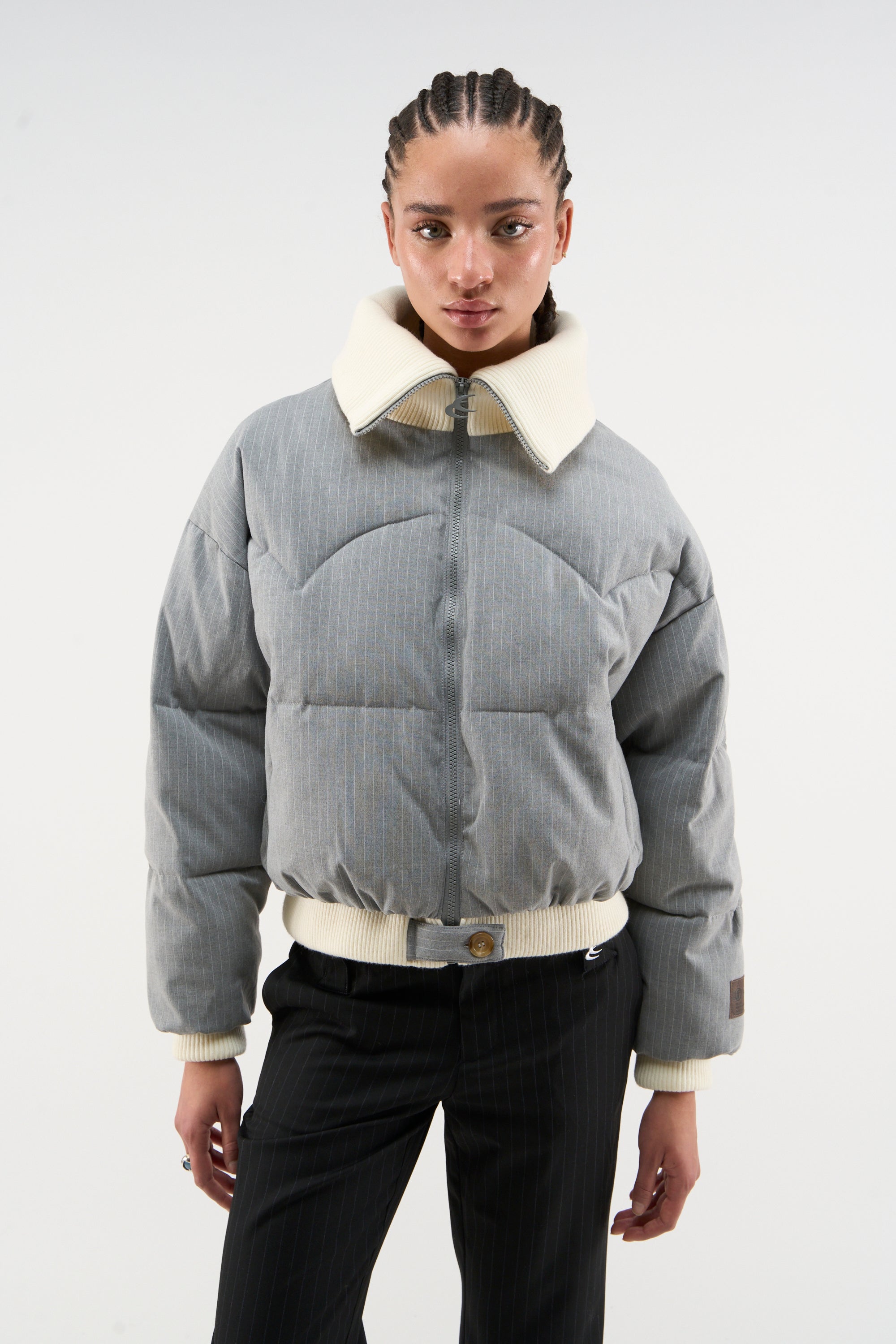 Donatello-Pufferjacke in Hellgrau