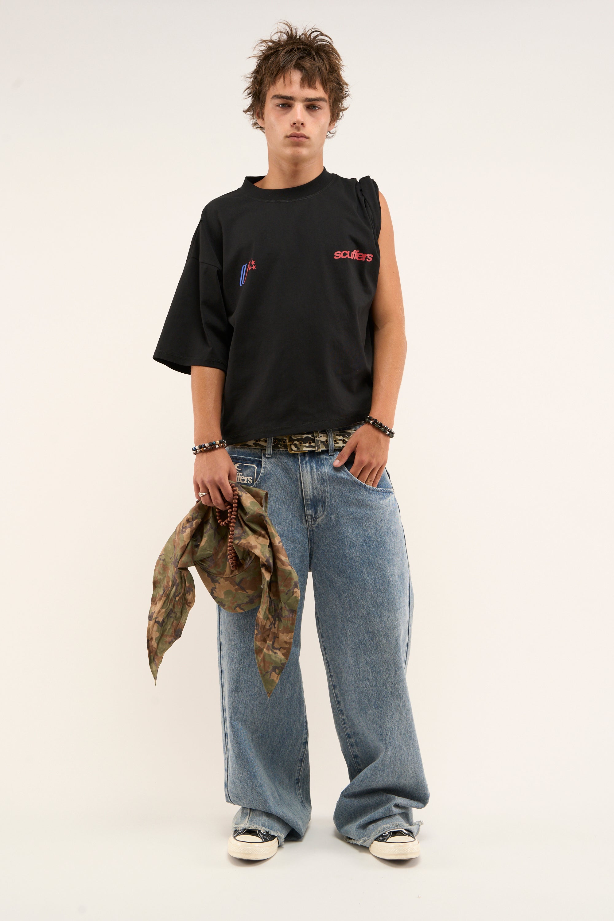 Nation Schwarzes T-Shirt