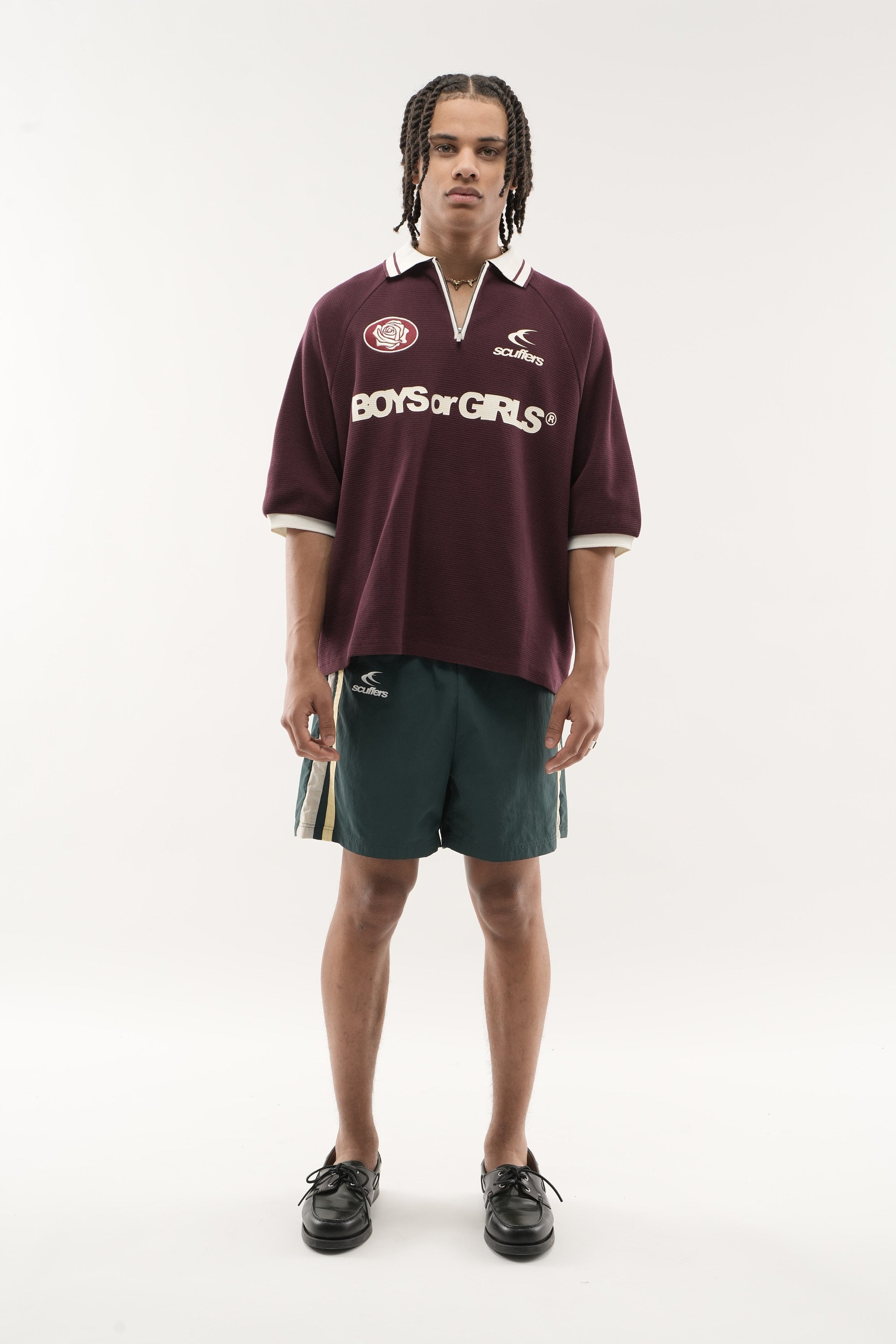 Burgunderfarbenes Polo für Jungen oder Mädchen