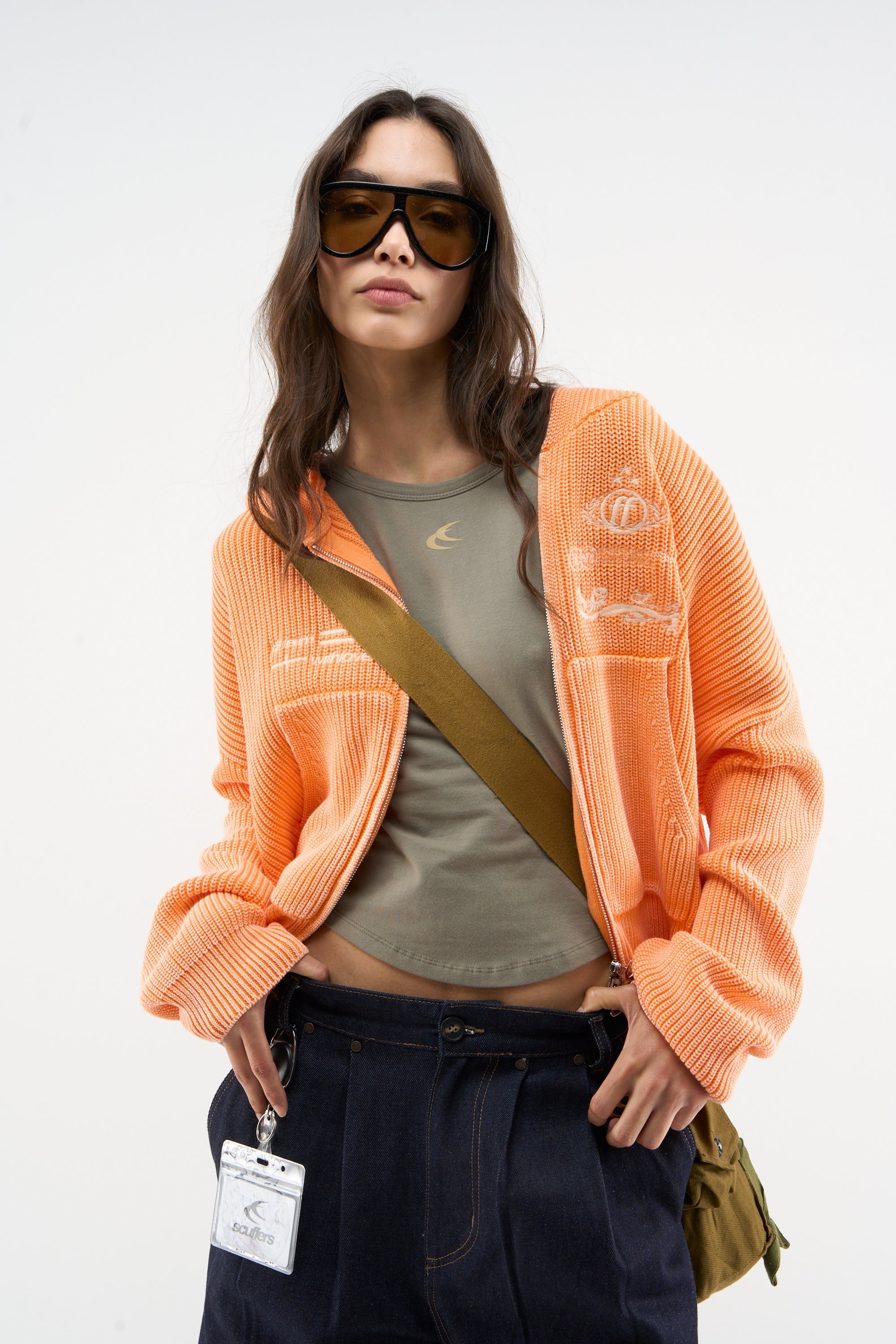 Bürgermeister Orange Strickreißverschluss