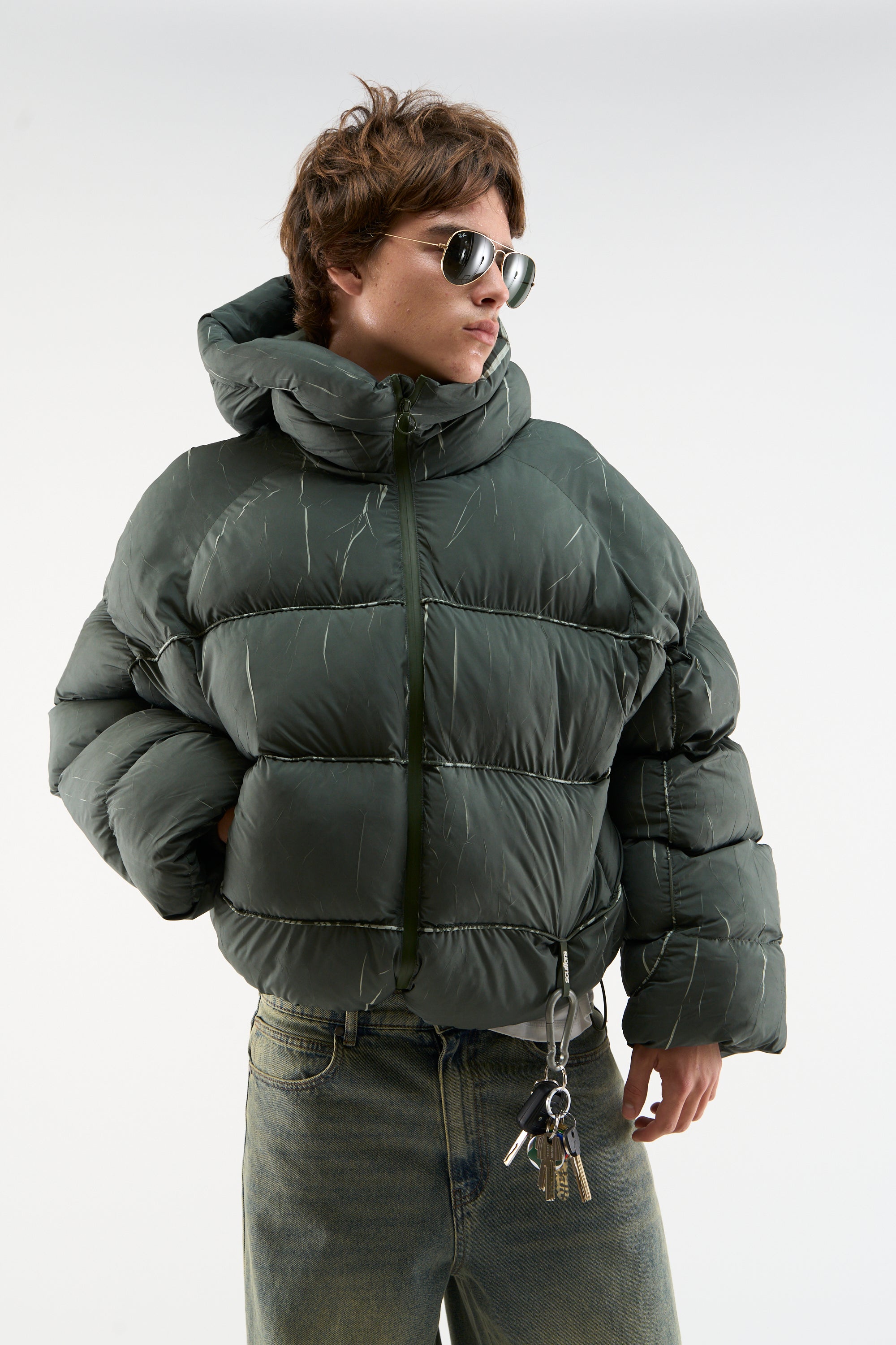 Marmorgrüne Steppjacke