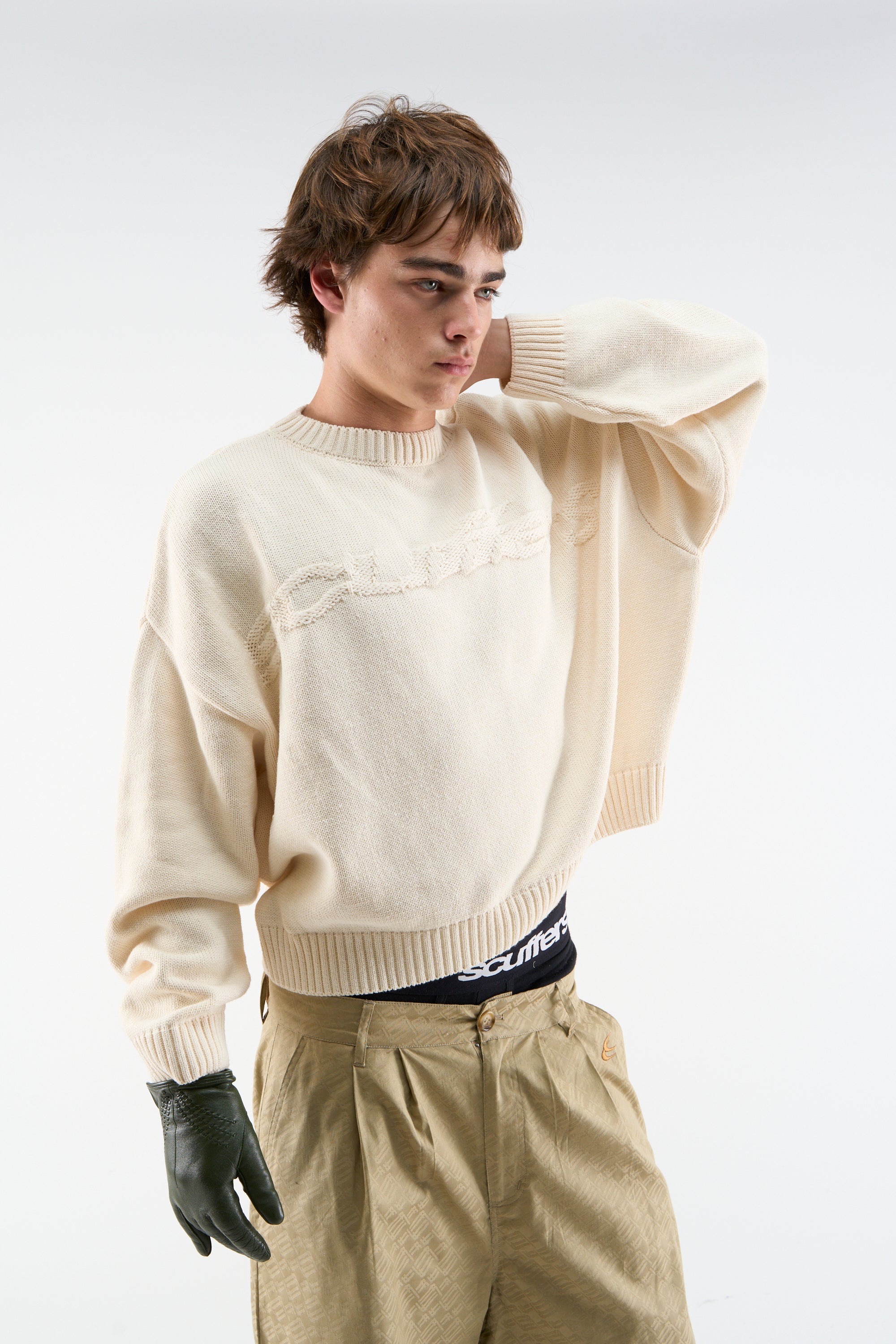 Flaggen-Strickwaren in Ecru