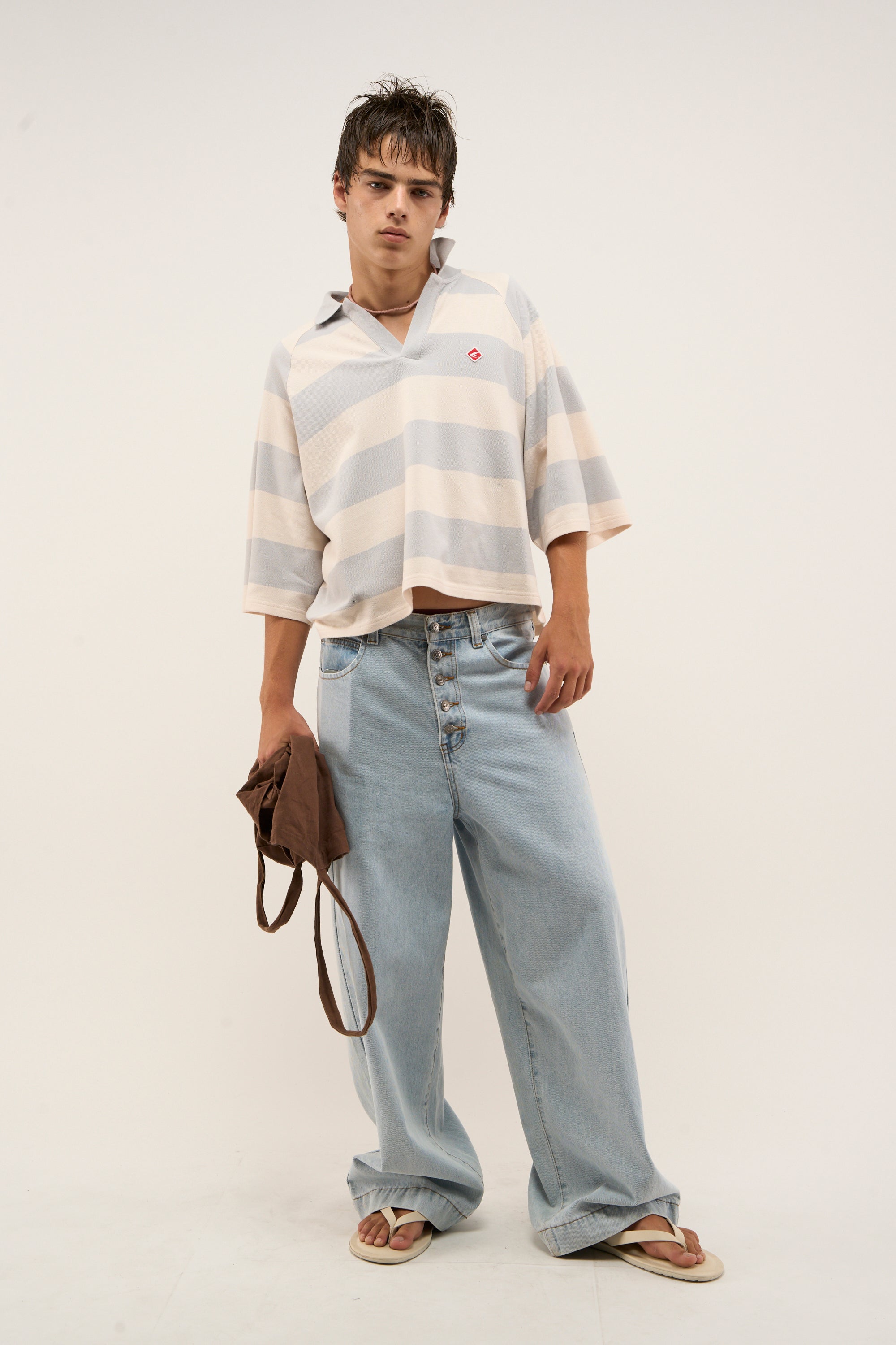 Signature hellblau gestreiftes Polo