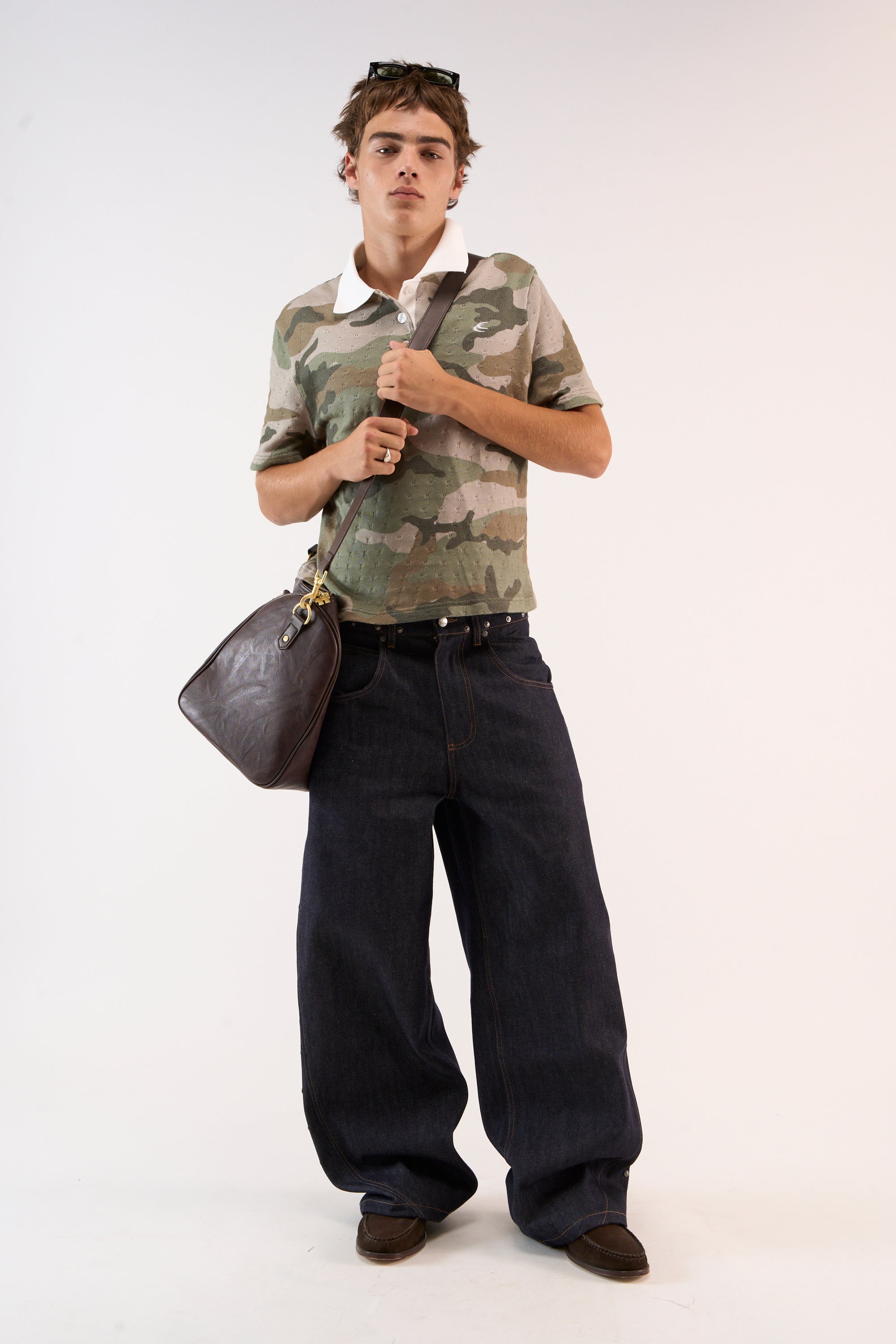 Polohemd mit offenem Tarnmuster