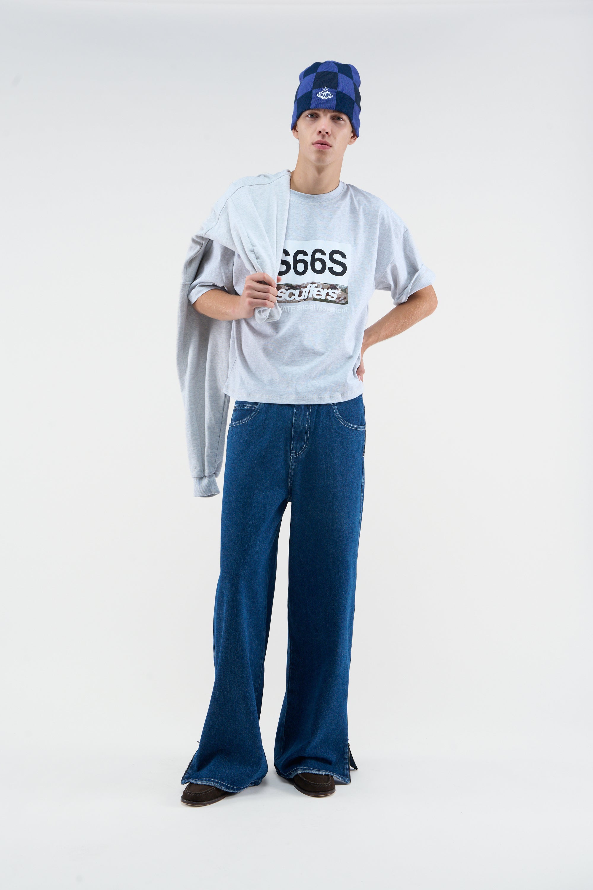 NYC Graues Melange-T-Shirt