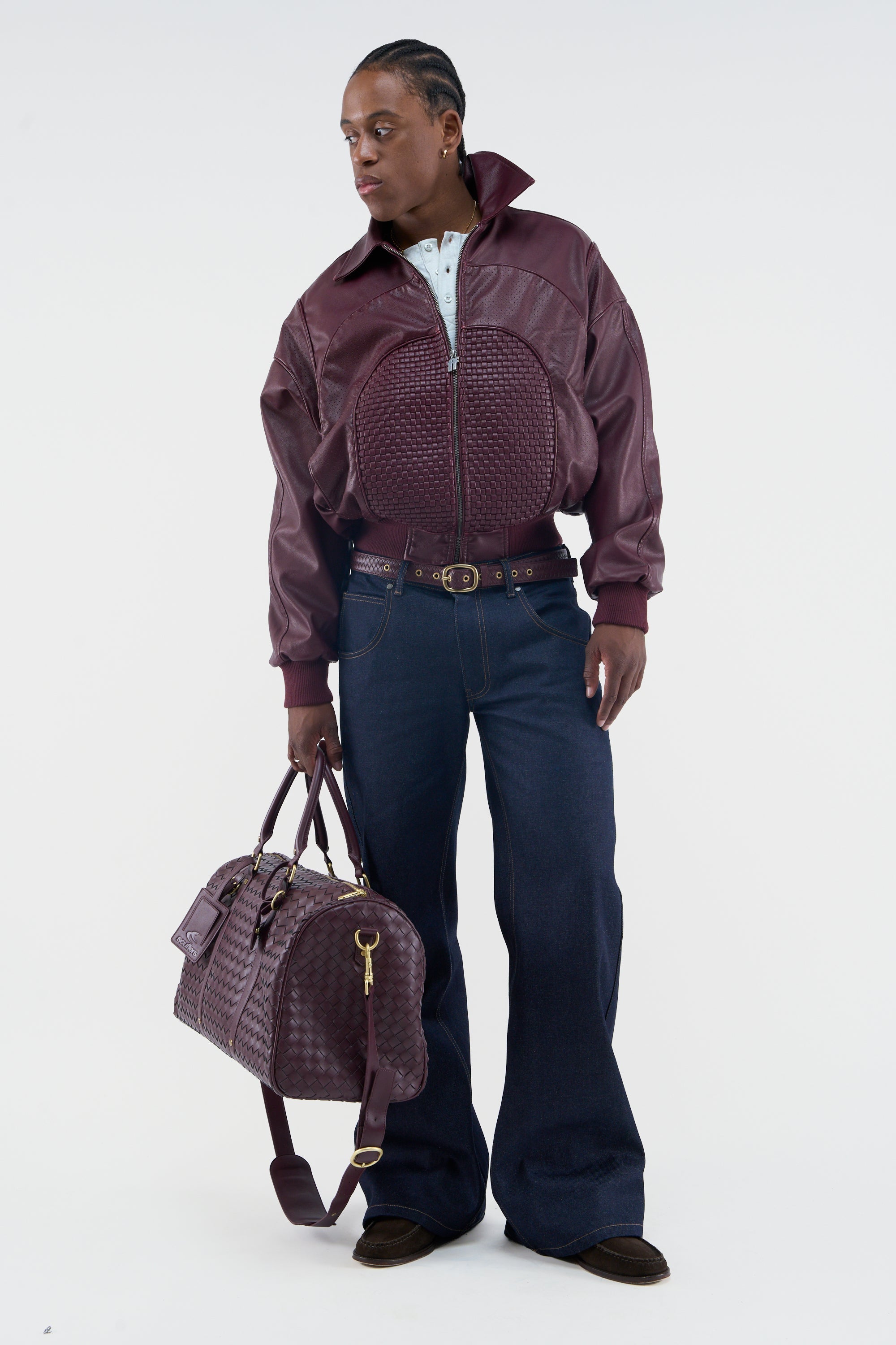 Burgunderfarbene Landhausjacke