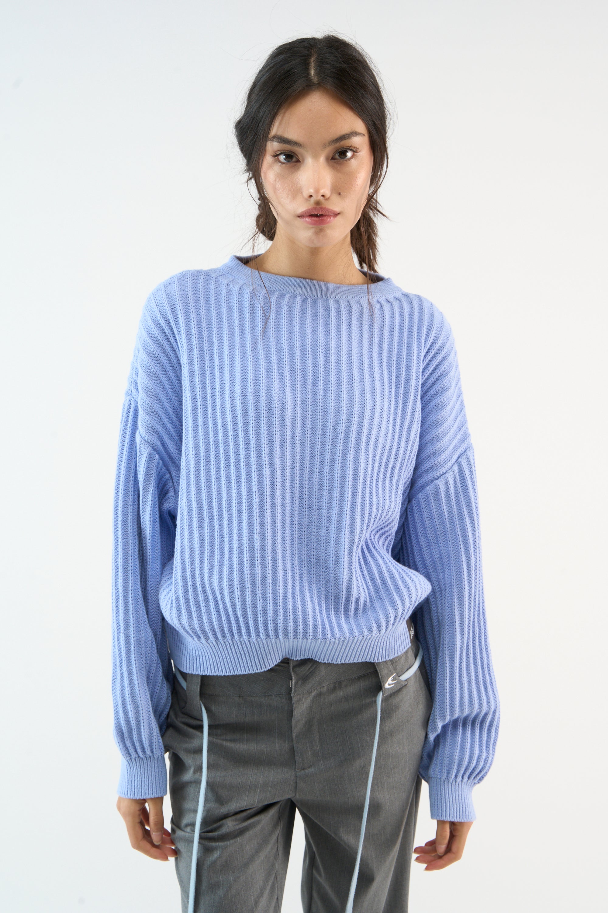 Neuer Rookie-Strickpullover in Hellblau