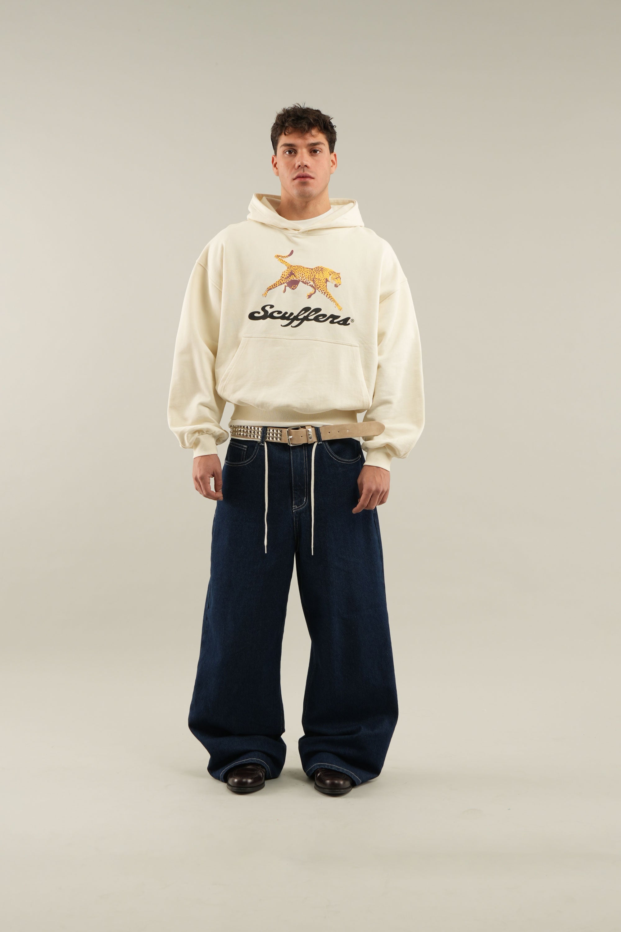 Leoparden-Ecru-Hoodie