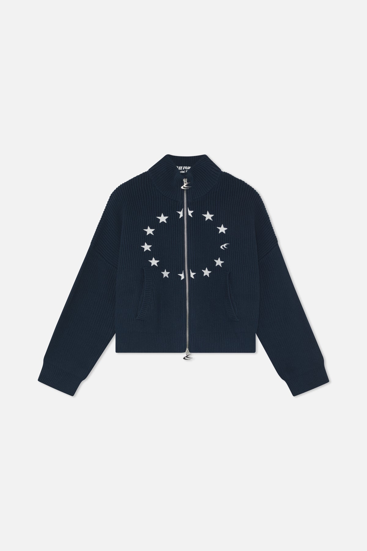 Ea Marineblauer Strickreißverschluss