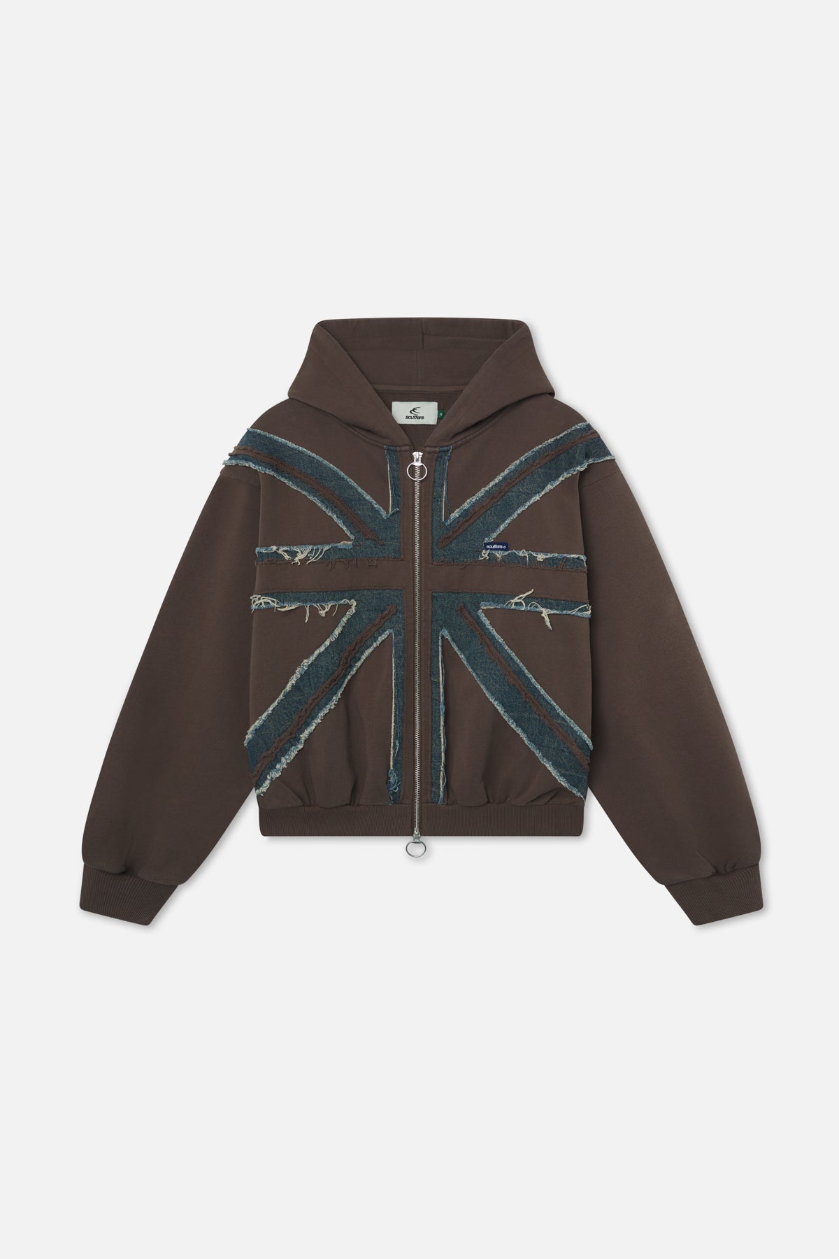 Flaggenbrauner Reißverschluss