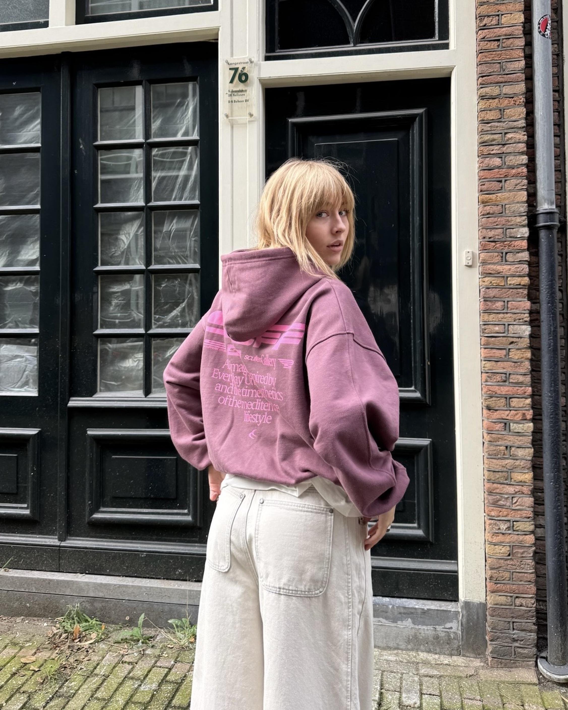 Motor Studios Burgunderfarbener Hoodie