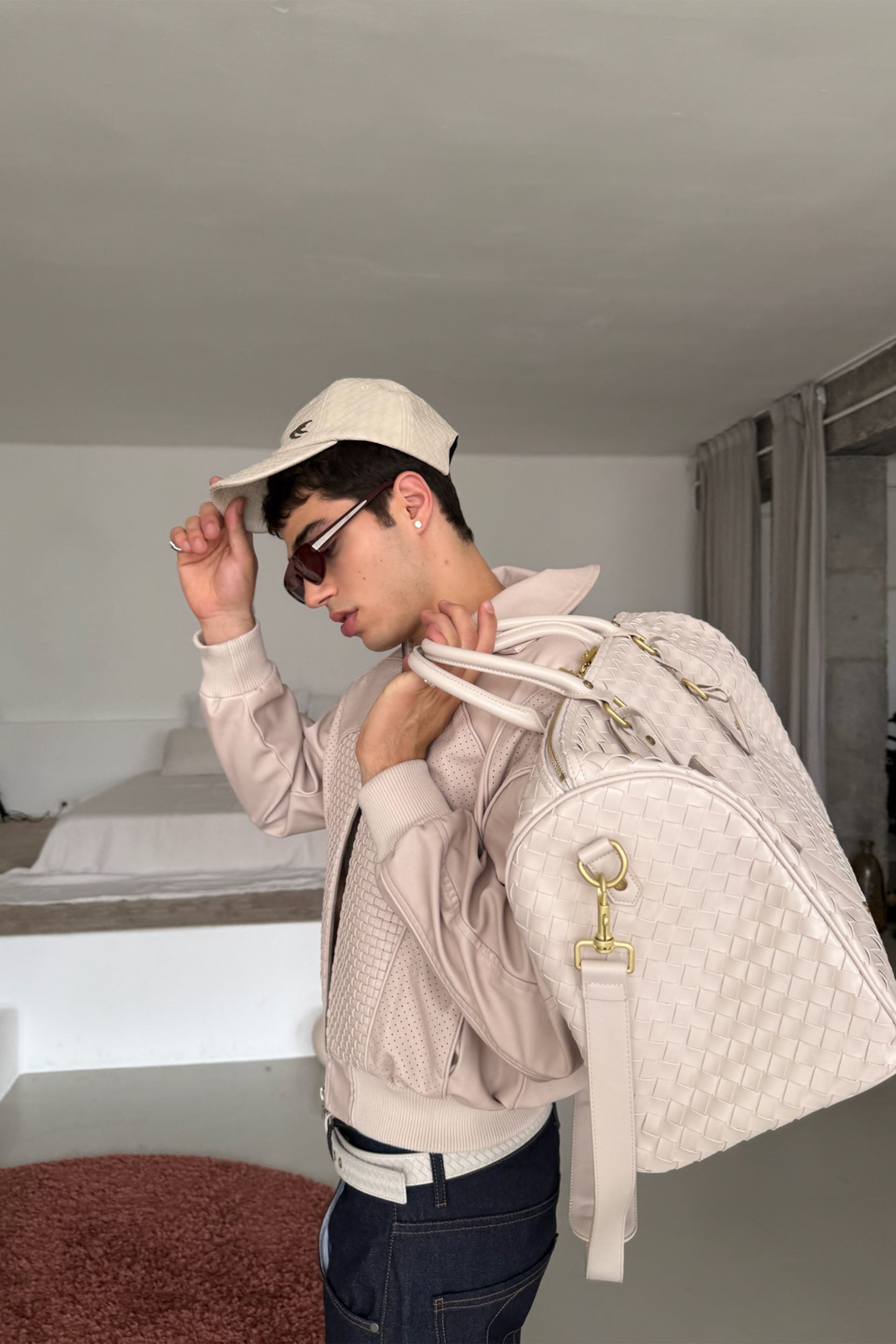 Reisetasche im Landhausstil, ecrufarben