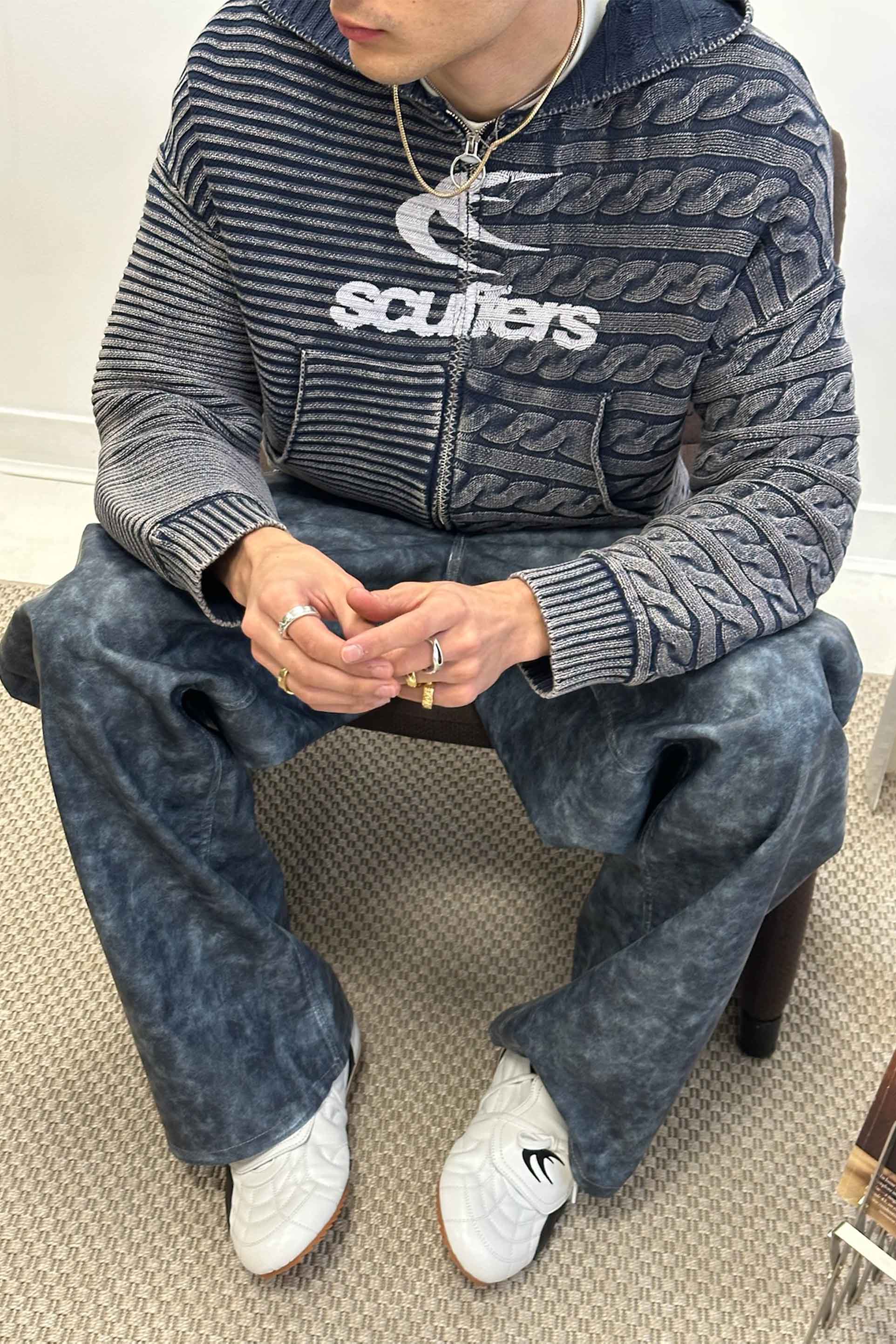 Frenchie Navy Strickreißverschluss