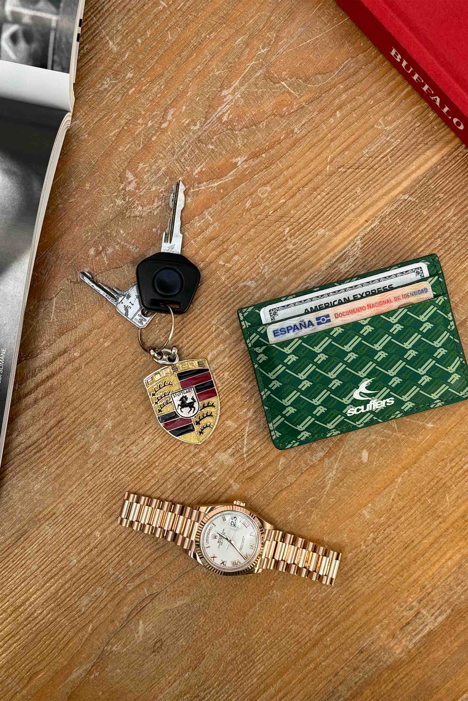 Monogramm grüne Geldbörse