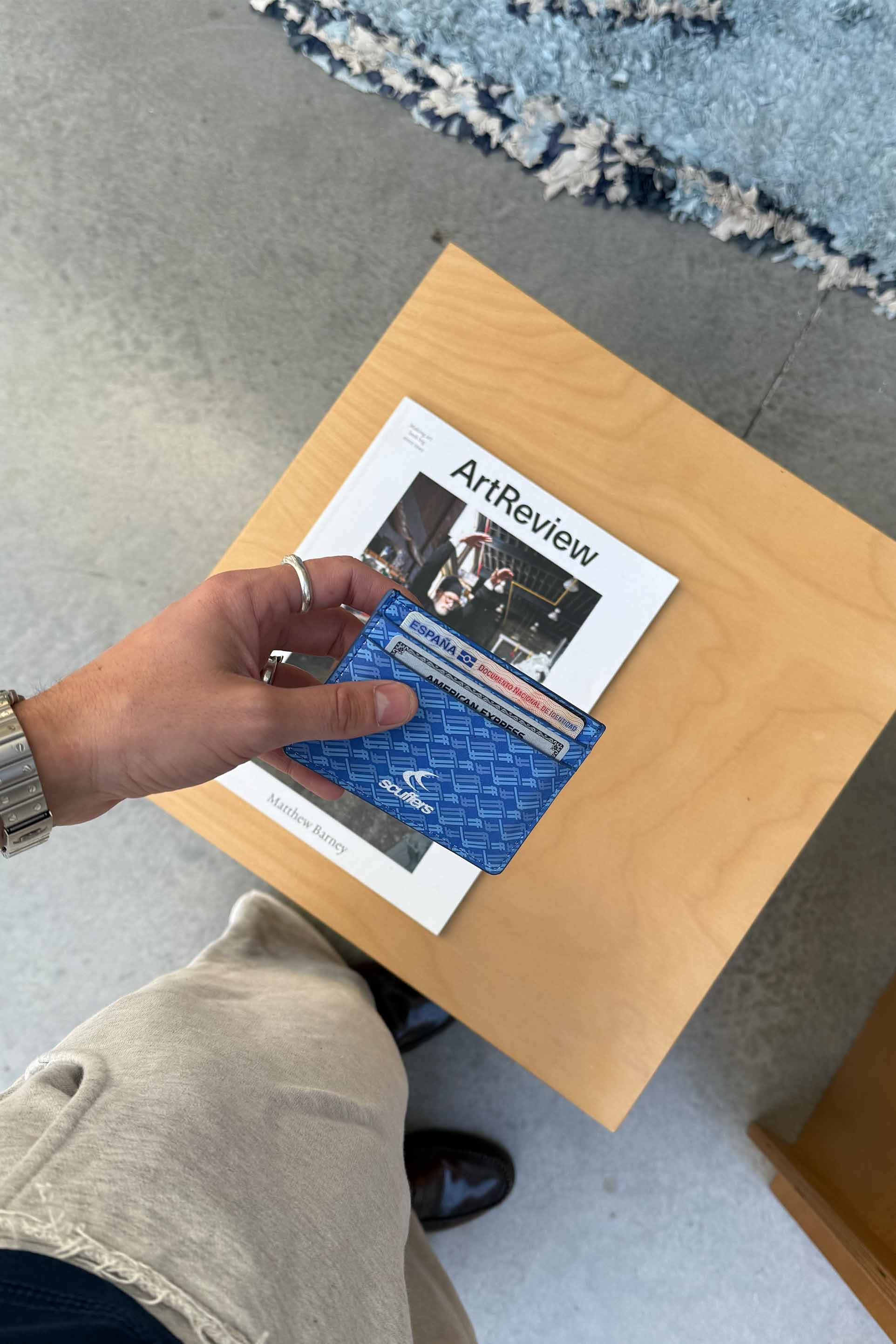 Monogramm blaue Geldbörse