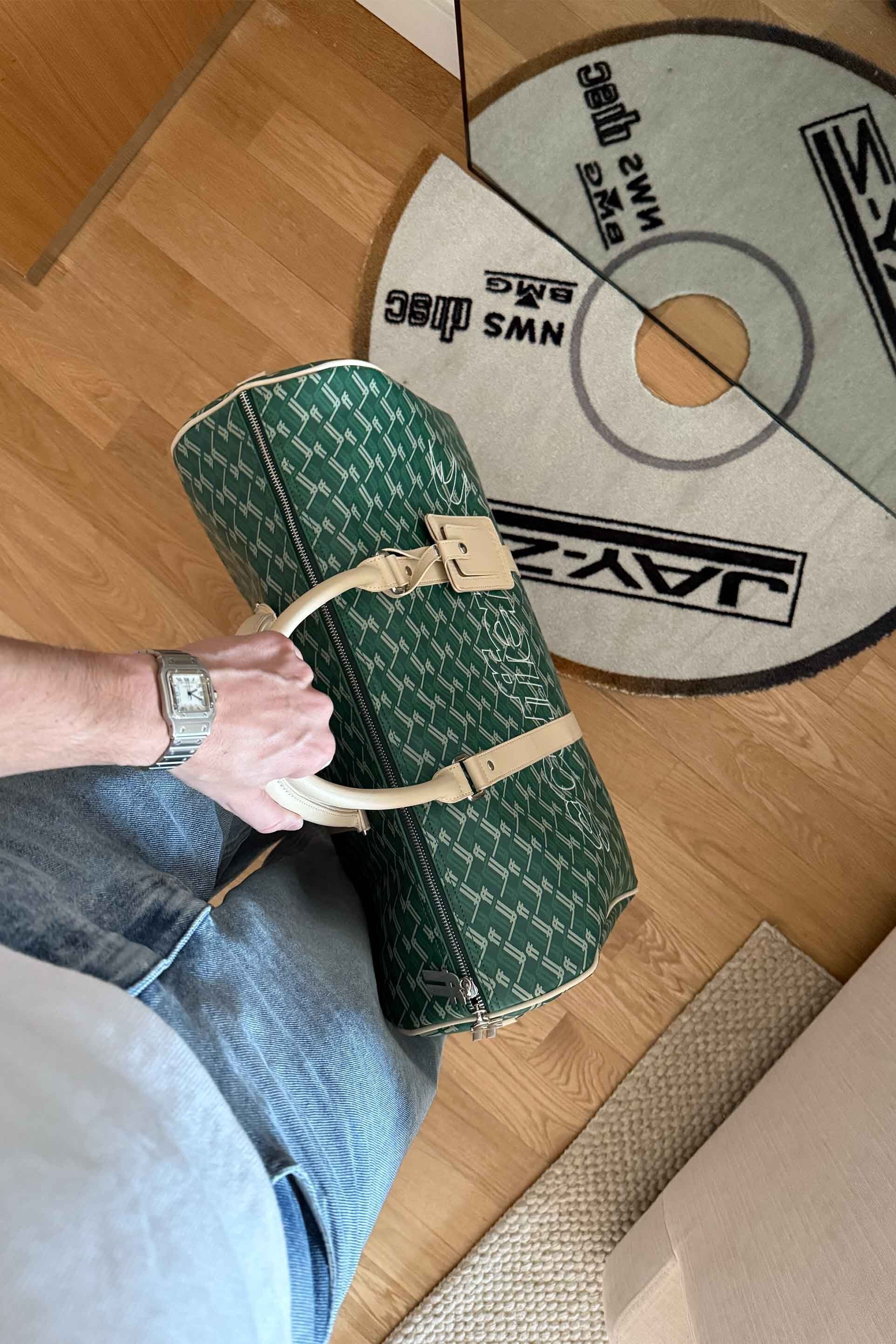 Monogramm grüne Reisetasche