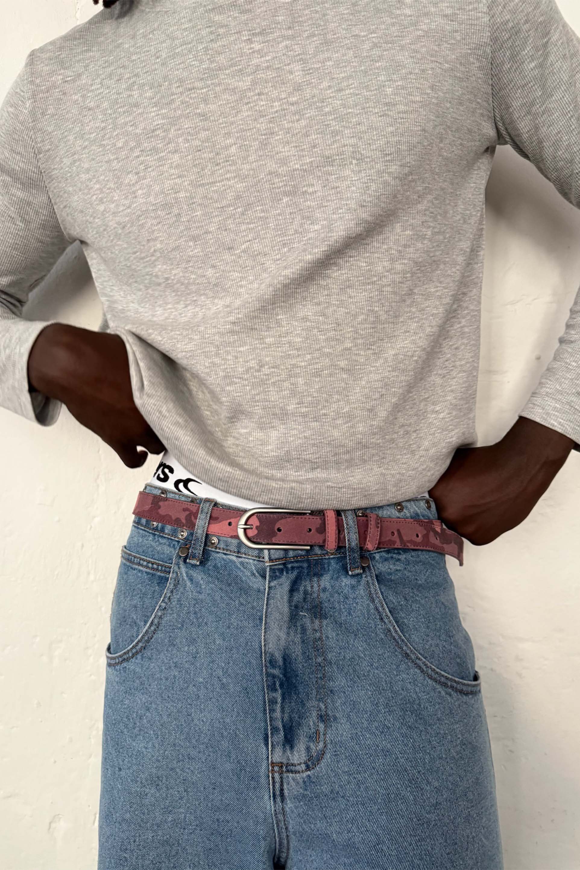 Camouflage-Burgunder-Gürtel