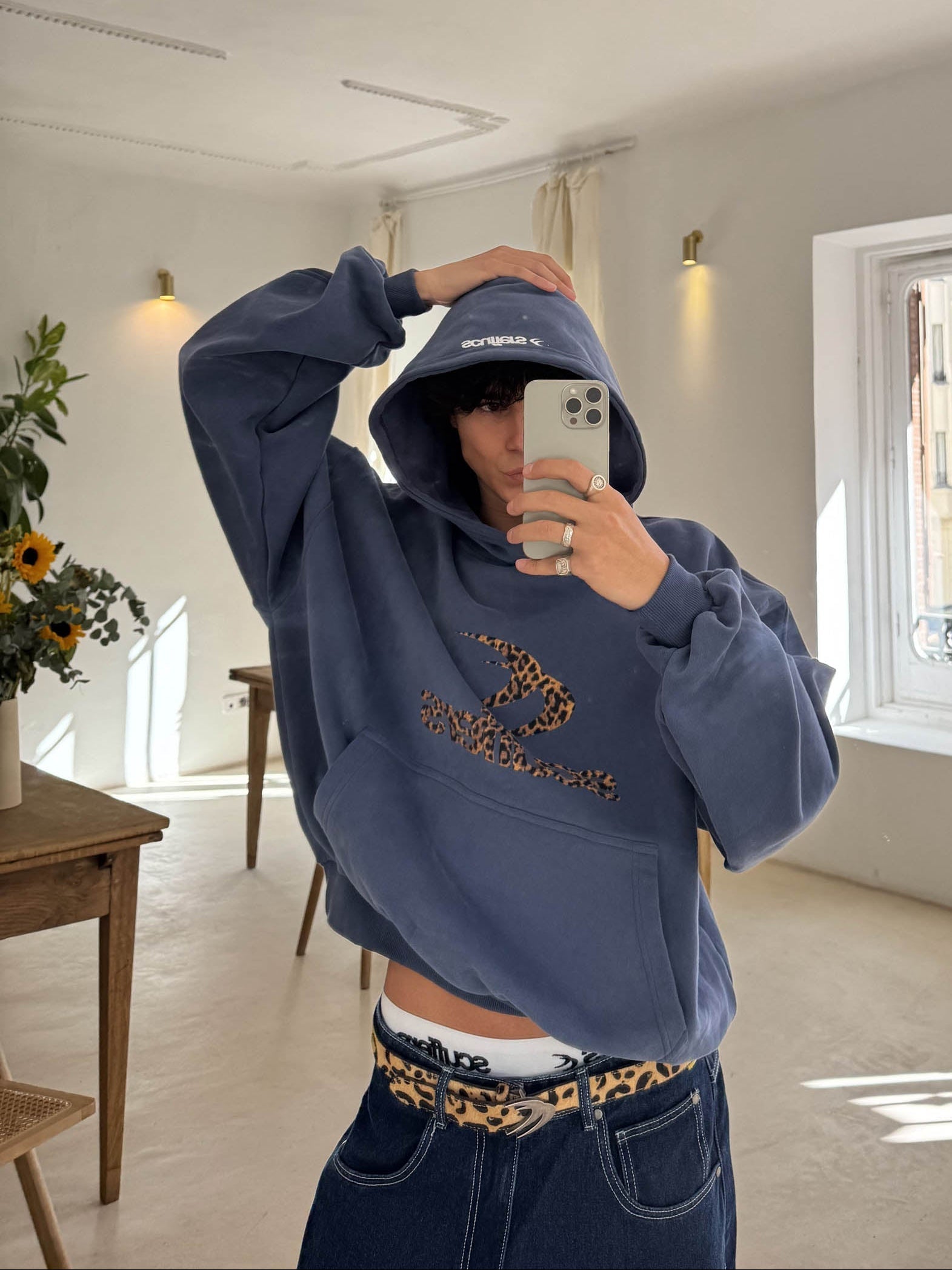 Safari-Hoodie in Blau