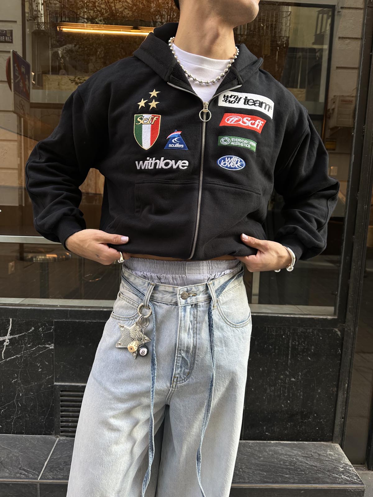 By Air Schwarzer Reißverschluss