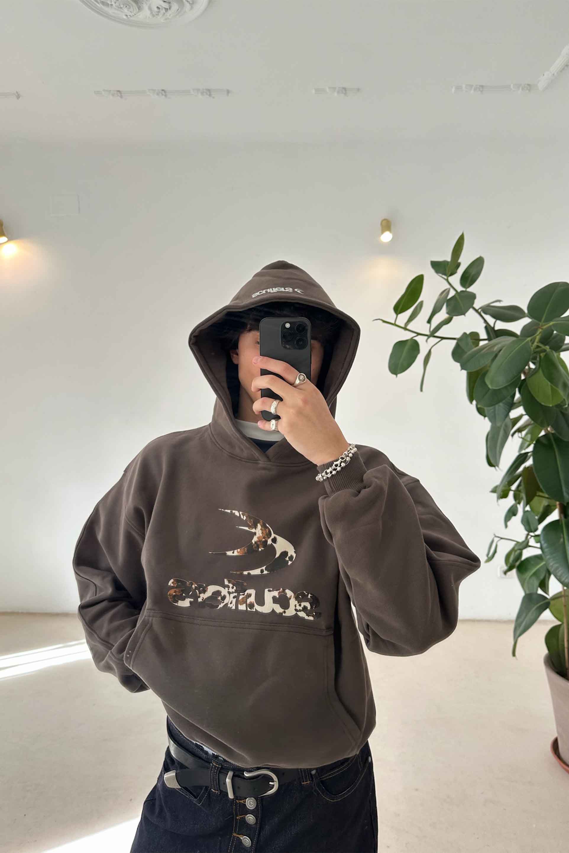 Safari-Hoodie in Braun