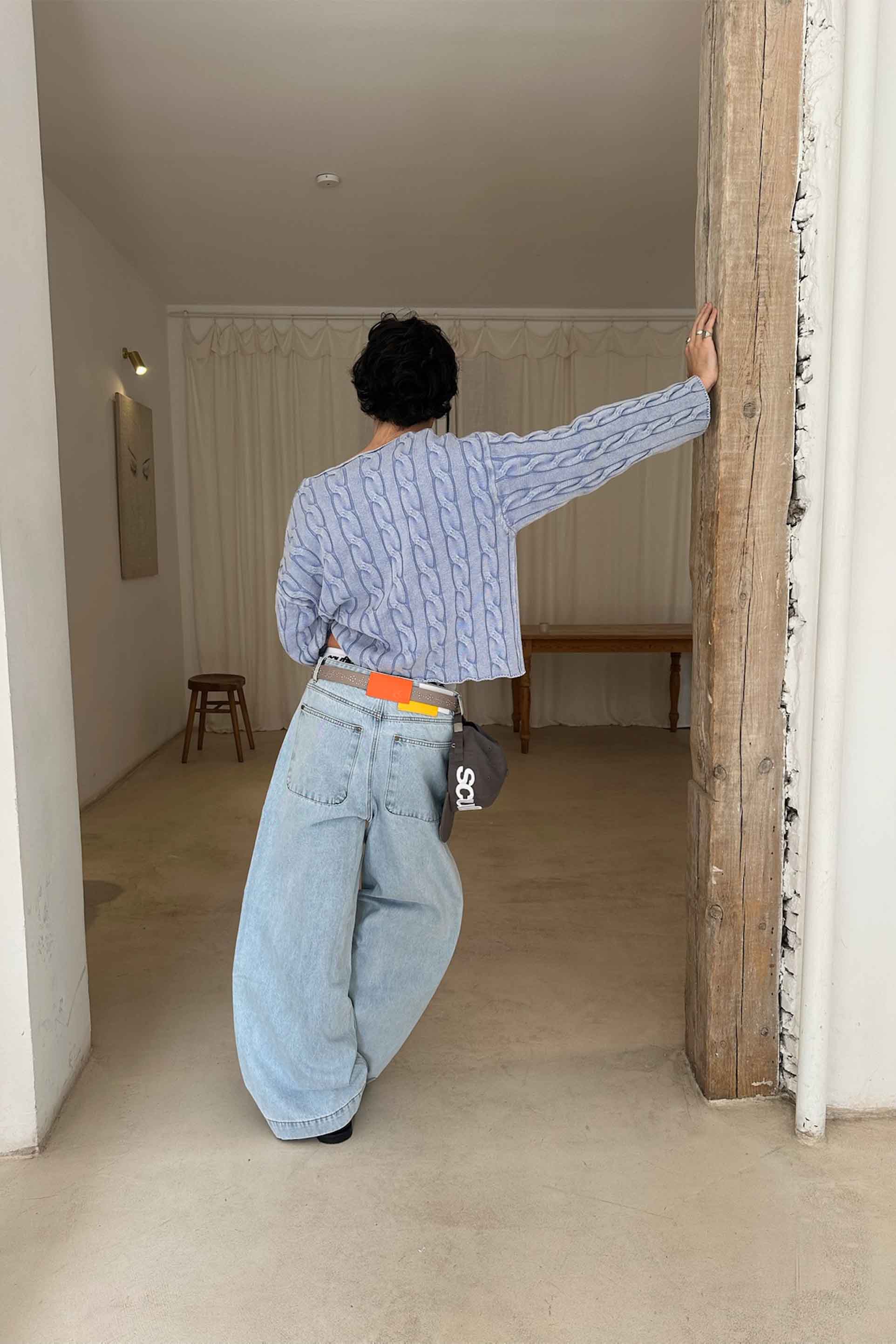 Tropische hellblaue Hose