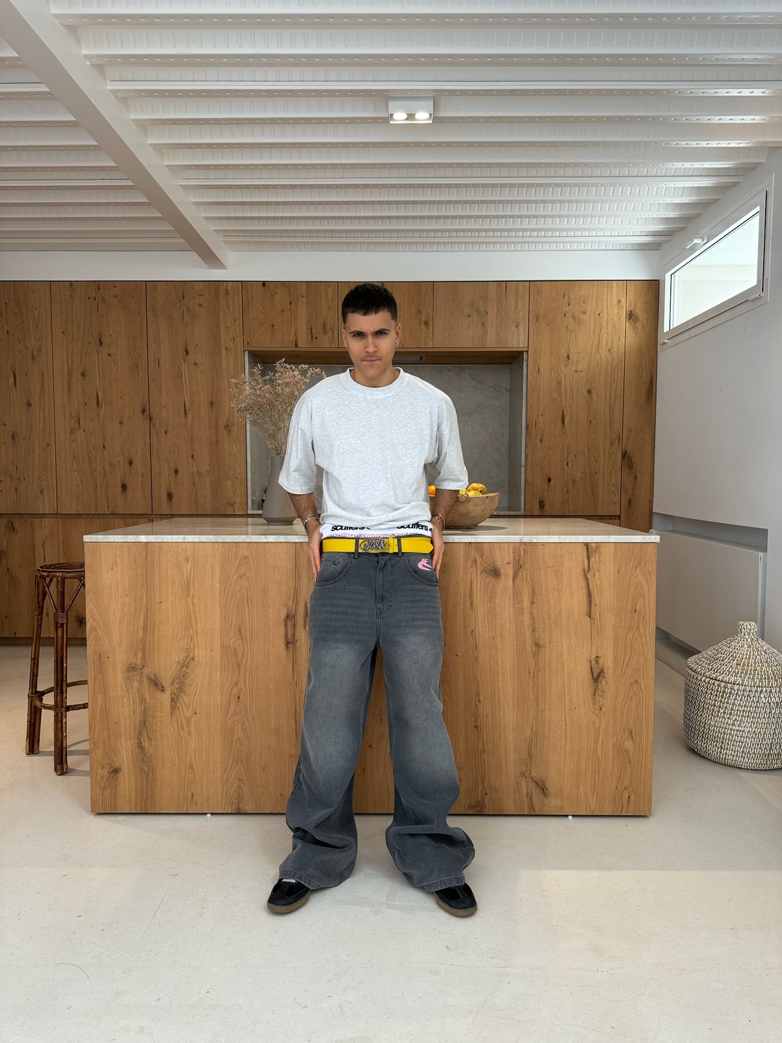 Basic Graues T-Shirt-Set