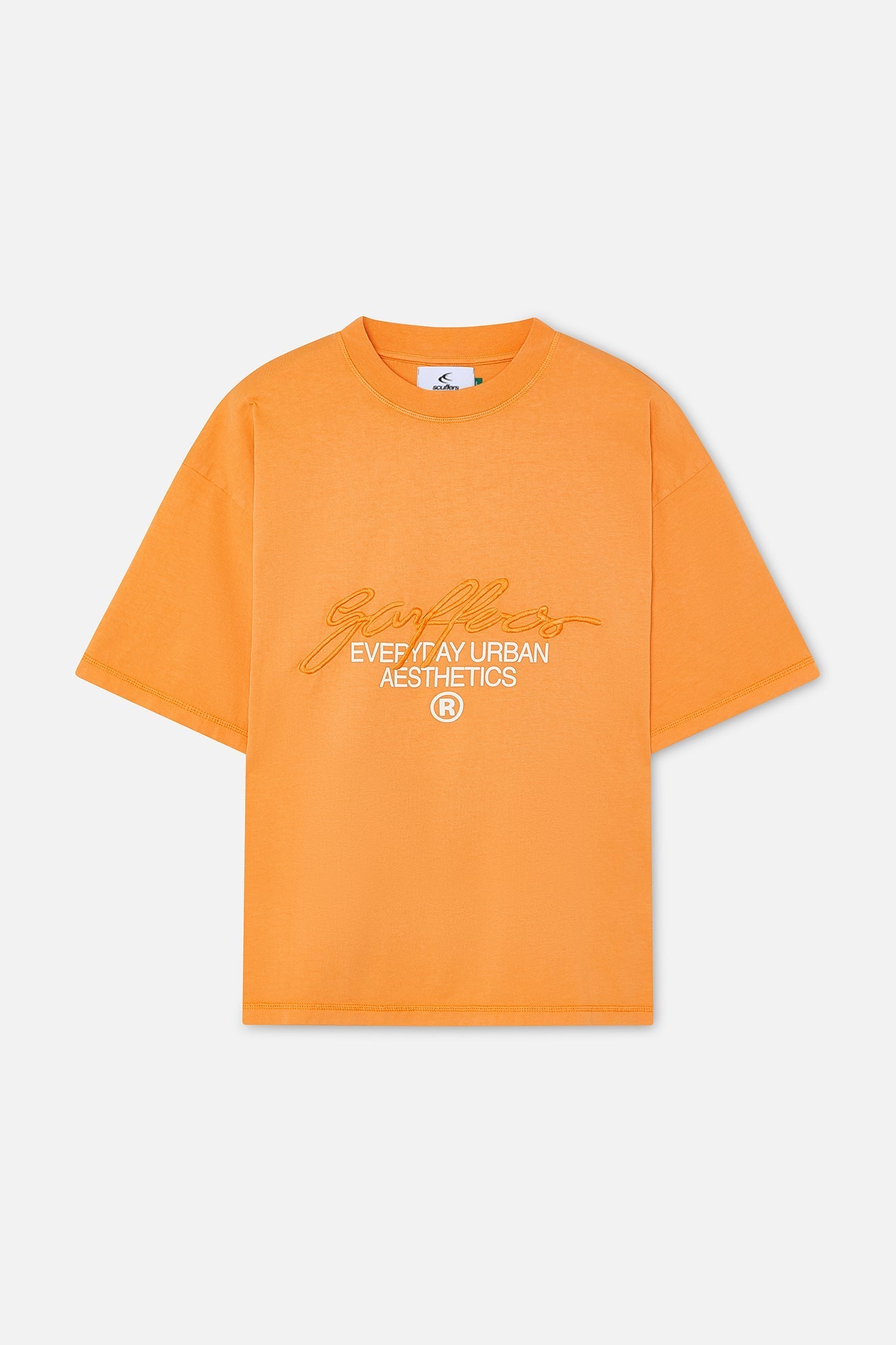 Neues orangefarbenes Signature-T-Shirt