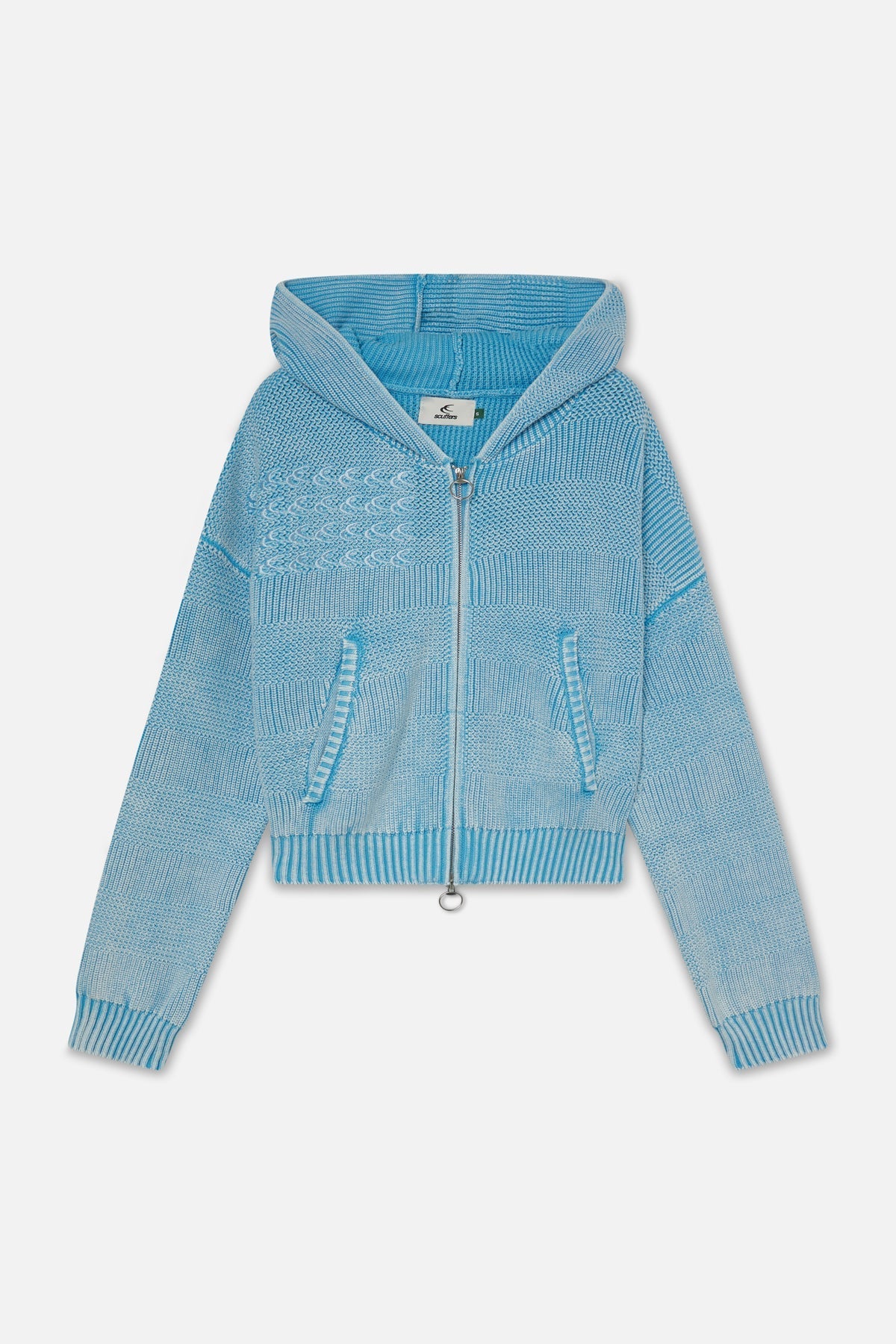 Nirgendwo blauer Strickreißverschluss