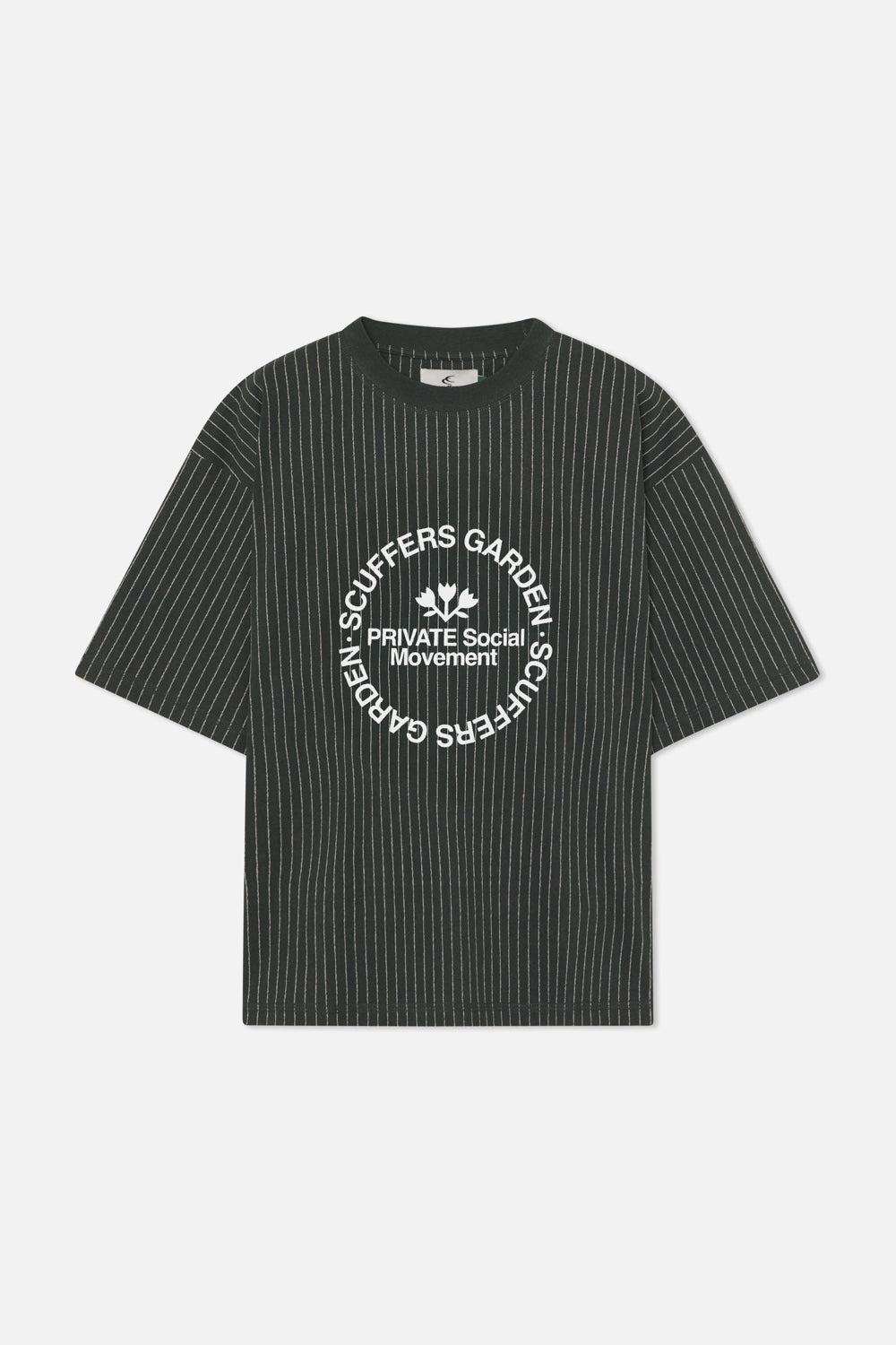 Grünes Nadelstreifen-T-Shirt