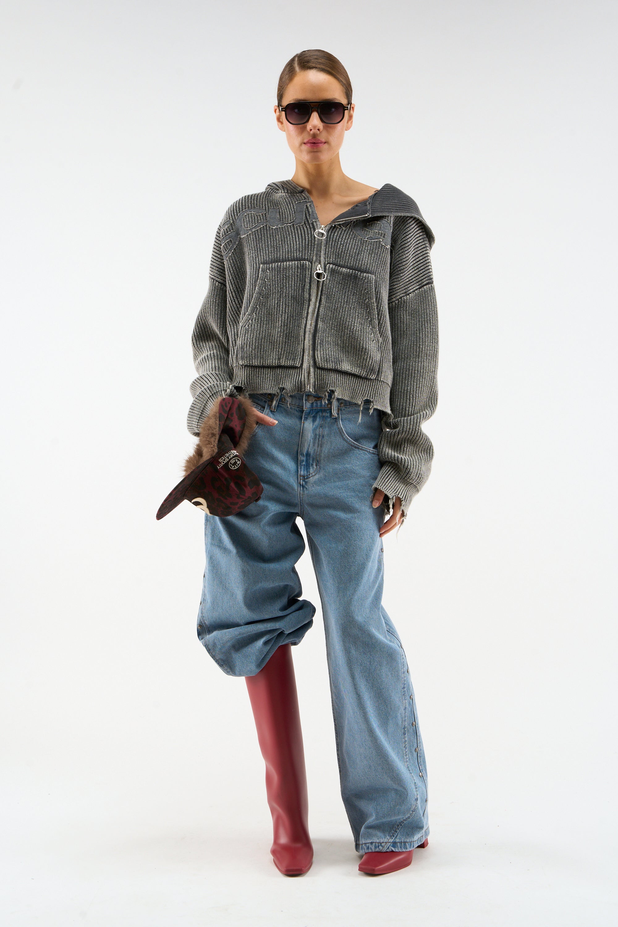 New Light Dark Buzz Knit Zipper