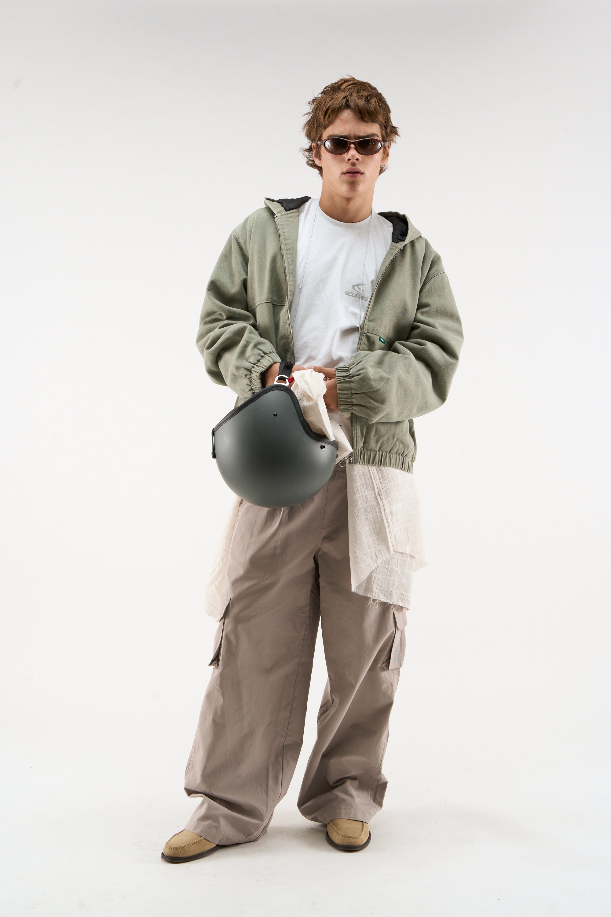 Gefleckte hellgrüne Arbeitsjacke