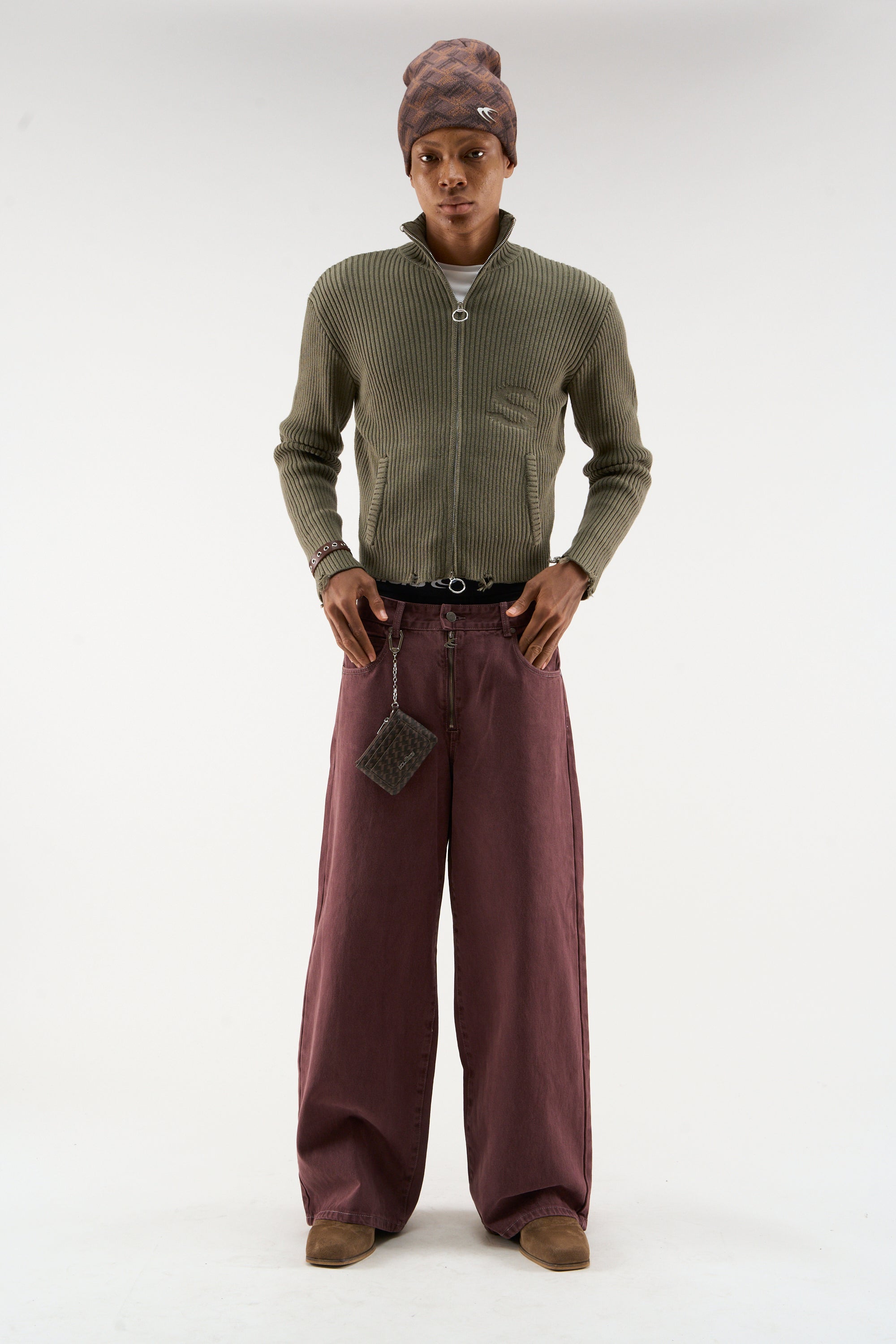 Unanständiger Strick-Reißverschluss in Grün