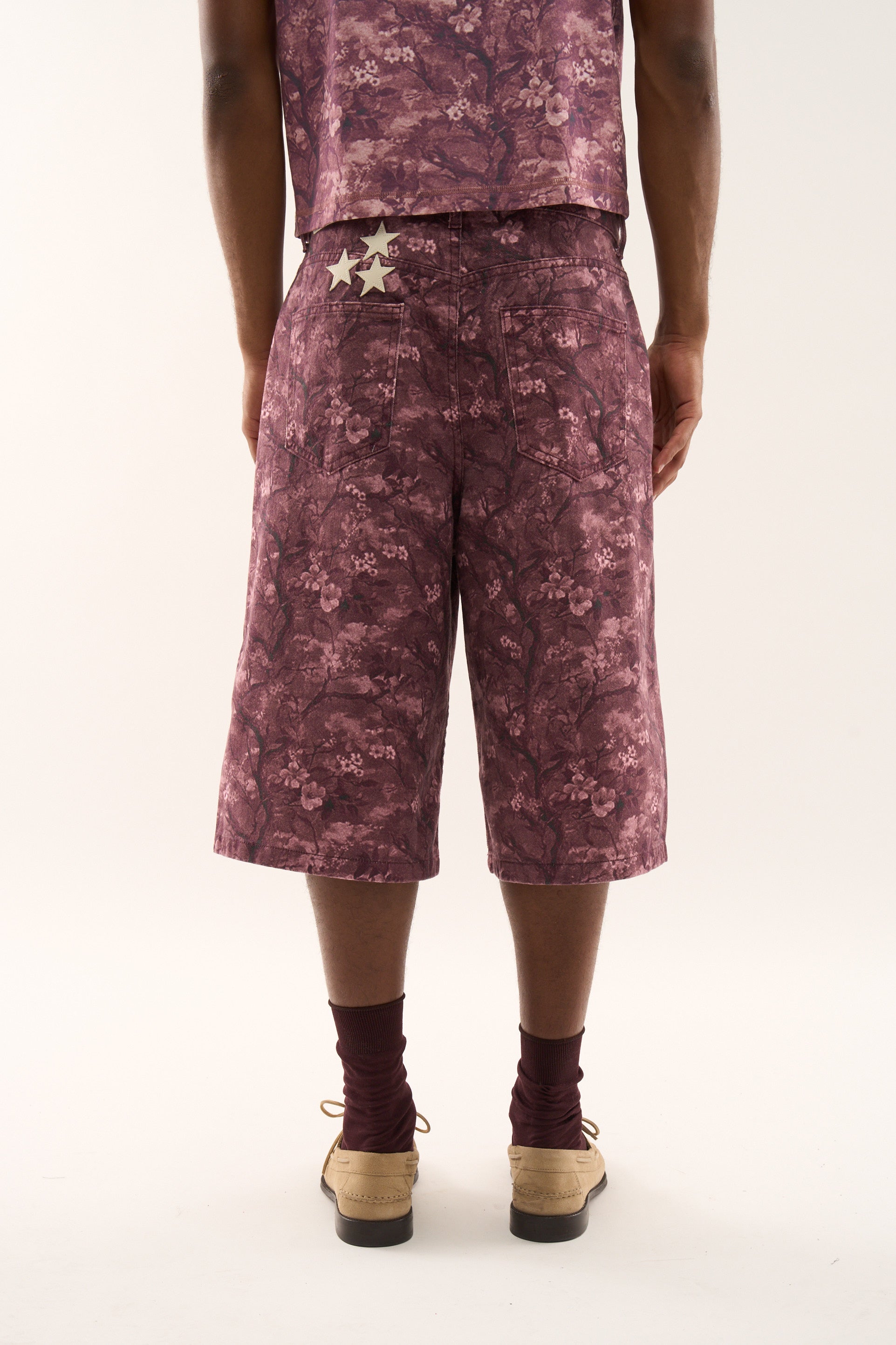 Echte Blumen Burgunder Jumbo Shorts