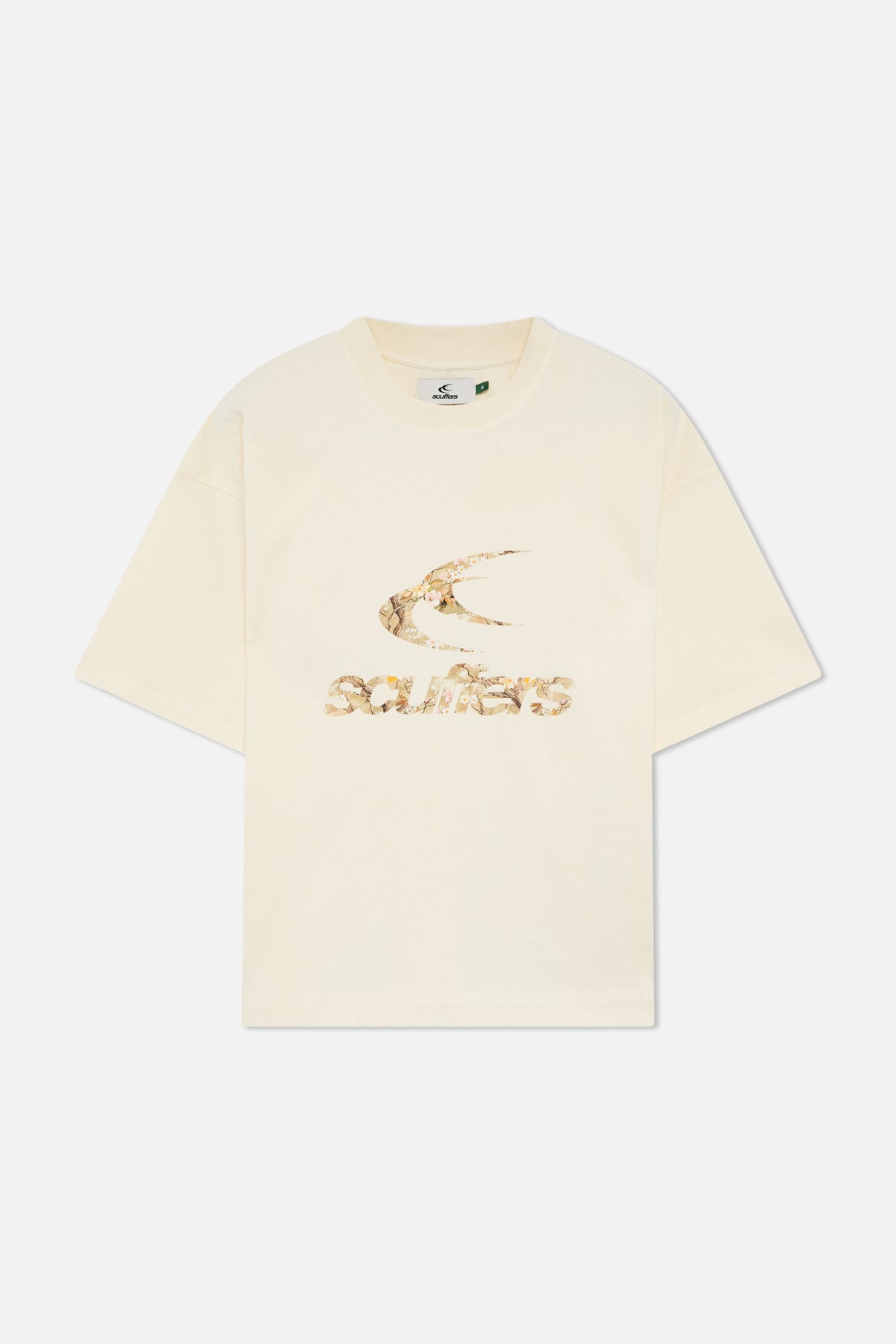 Echtblumen-Ecru-T-Shirt