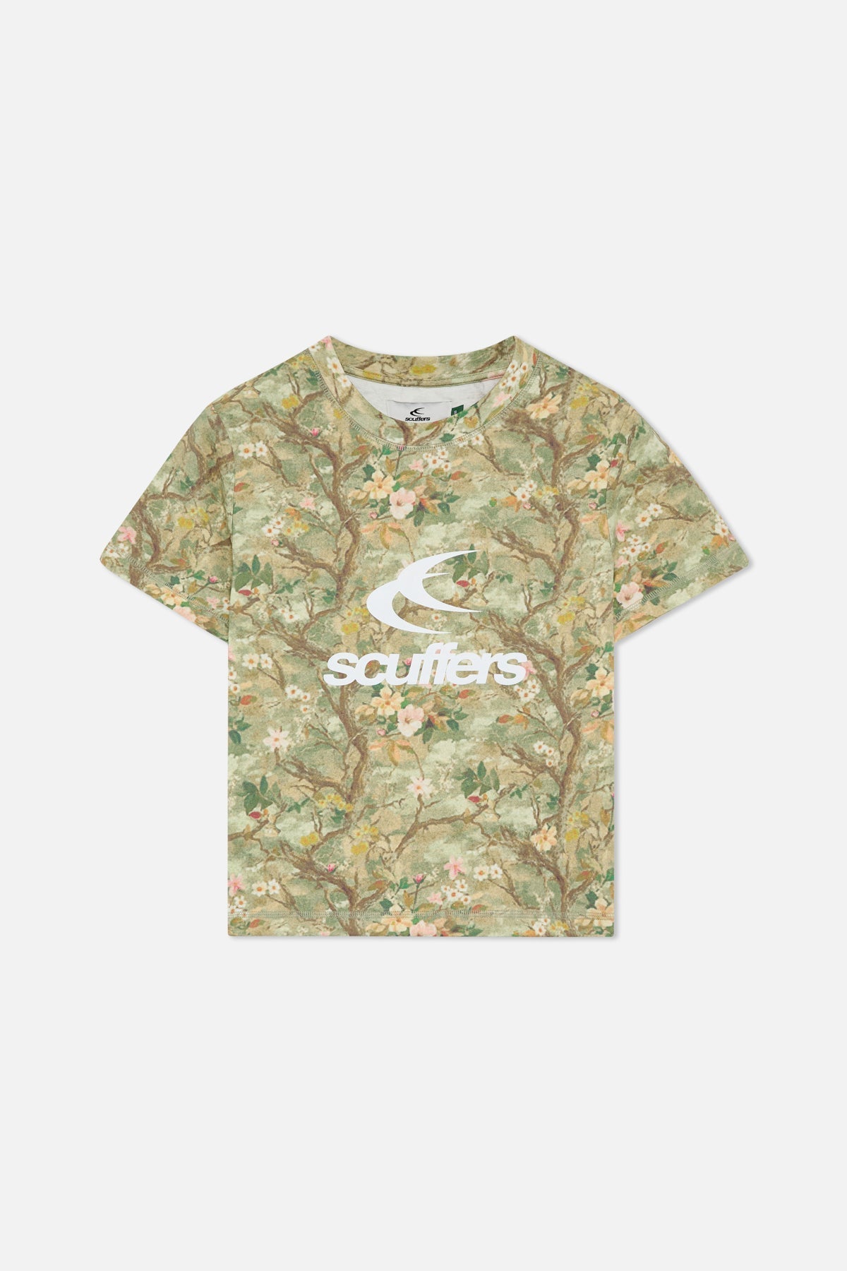 Figurbetontes T-Shirt mit echten Blumen