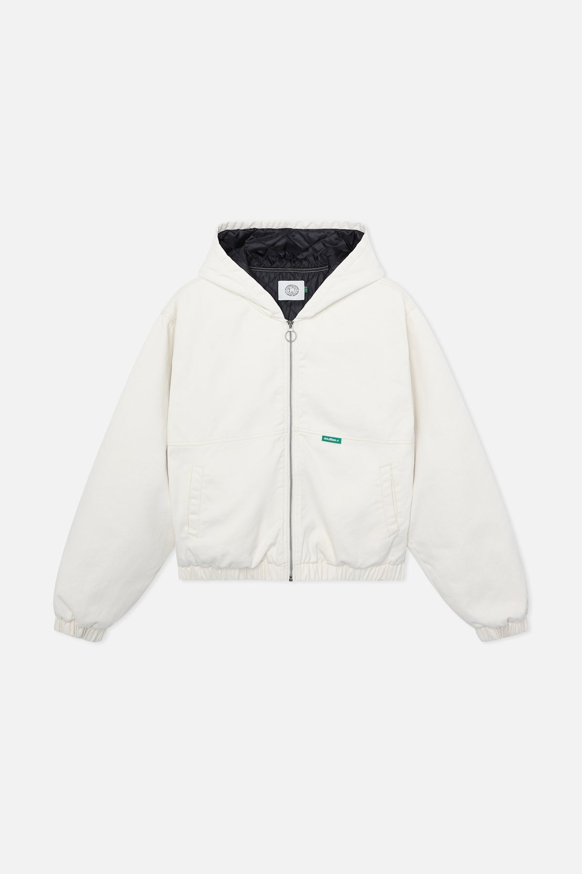 Fleckige, ecrufarbene Arbeitsjacke