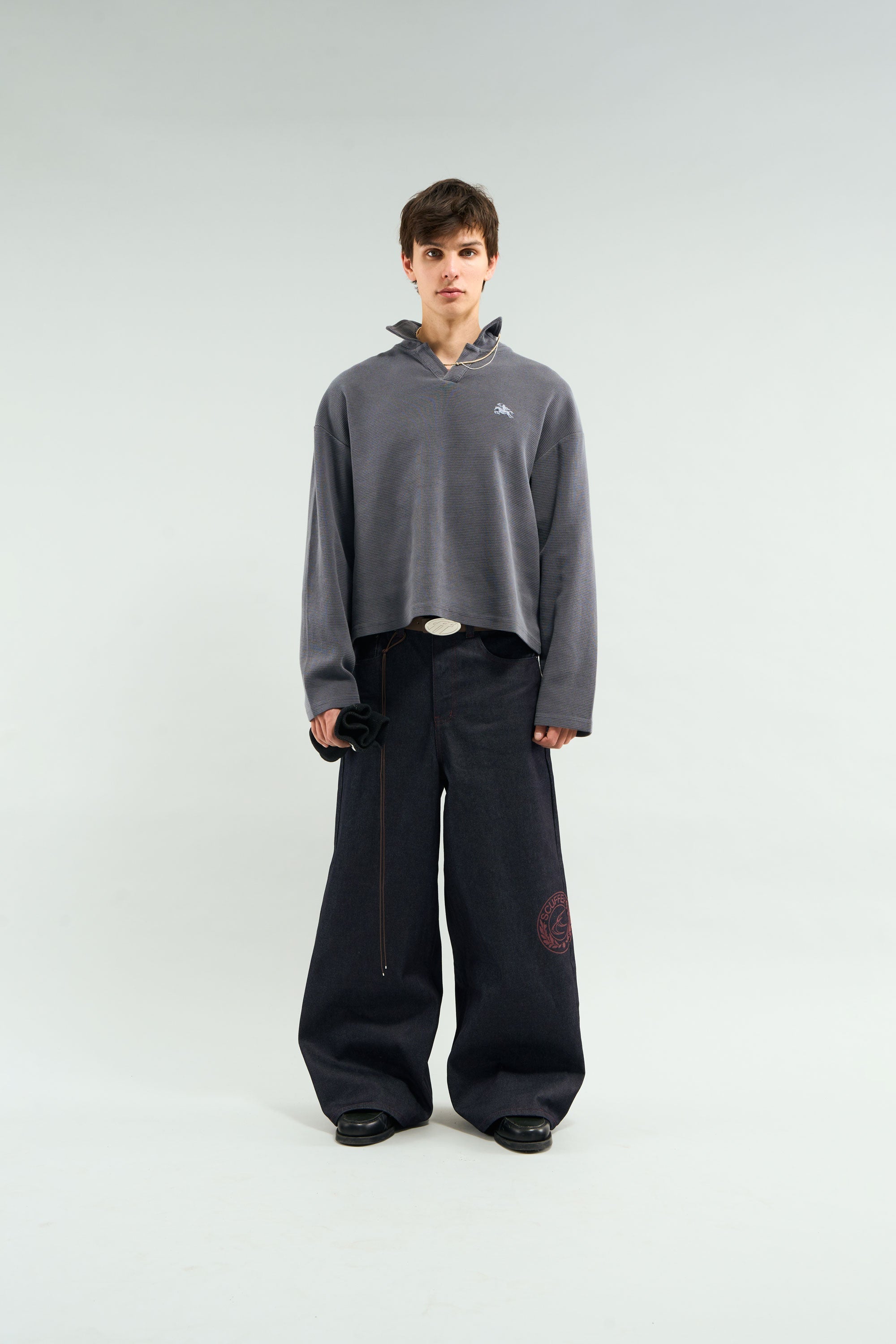 Bimbo Dunkelburgunderfarbene Hose