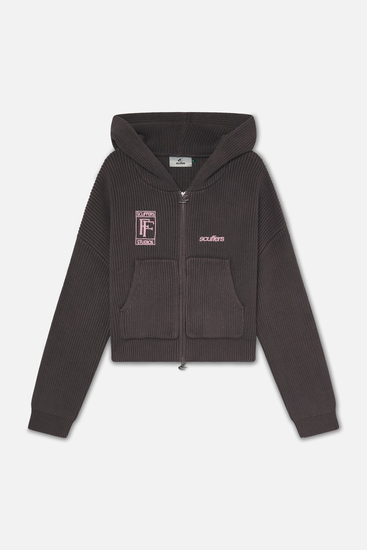 Signalbrauner Strickreißverschluss