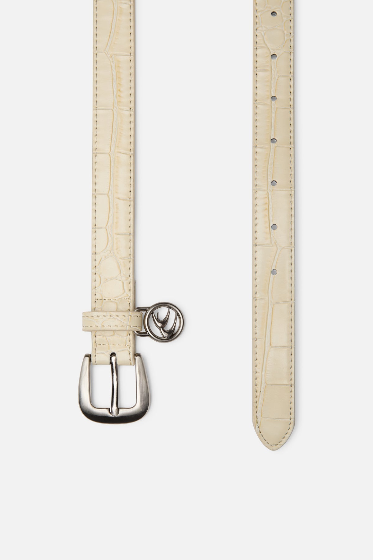 Schmaler Ecru-Gürtel