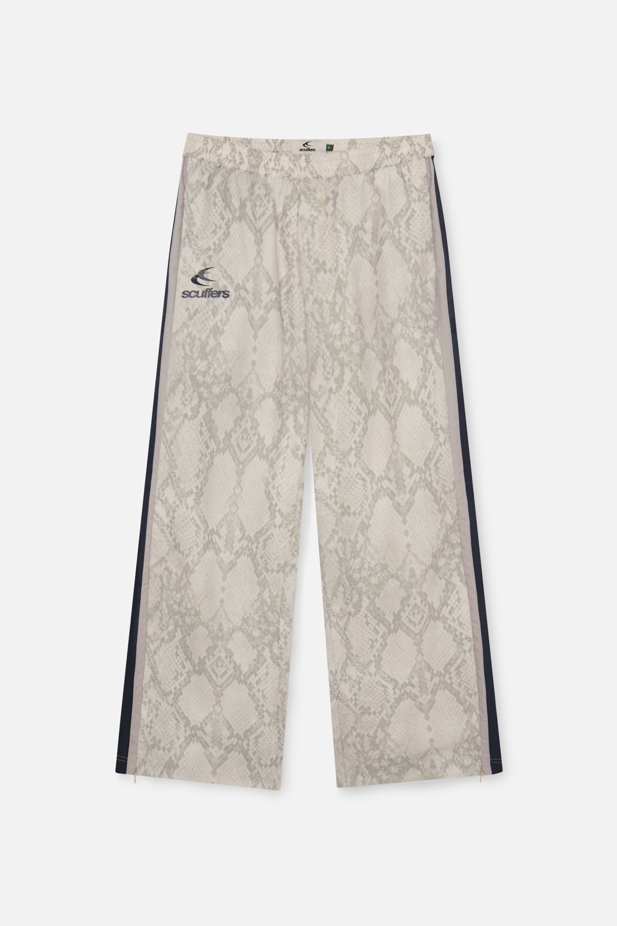 Schlangenmuster-Tech-Hose in Hellgrau