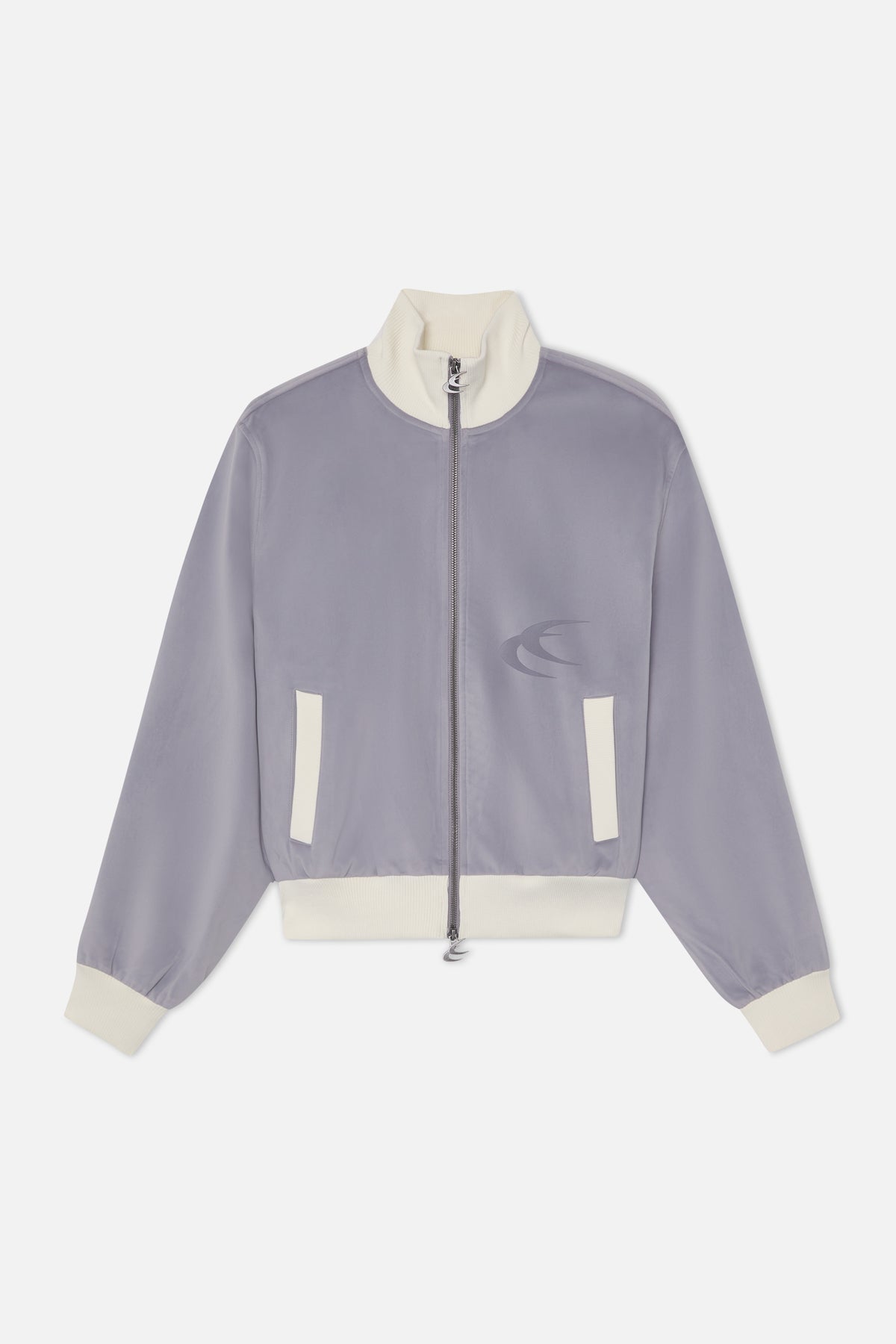 Schneeweißer, hellgrauer Reißverschluss