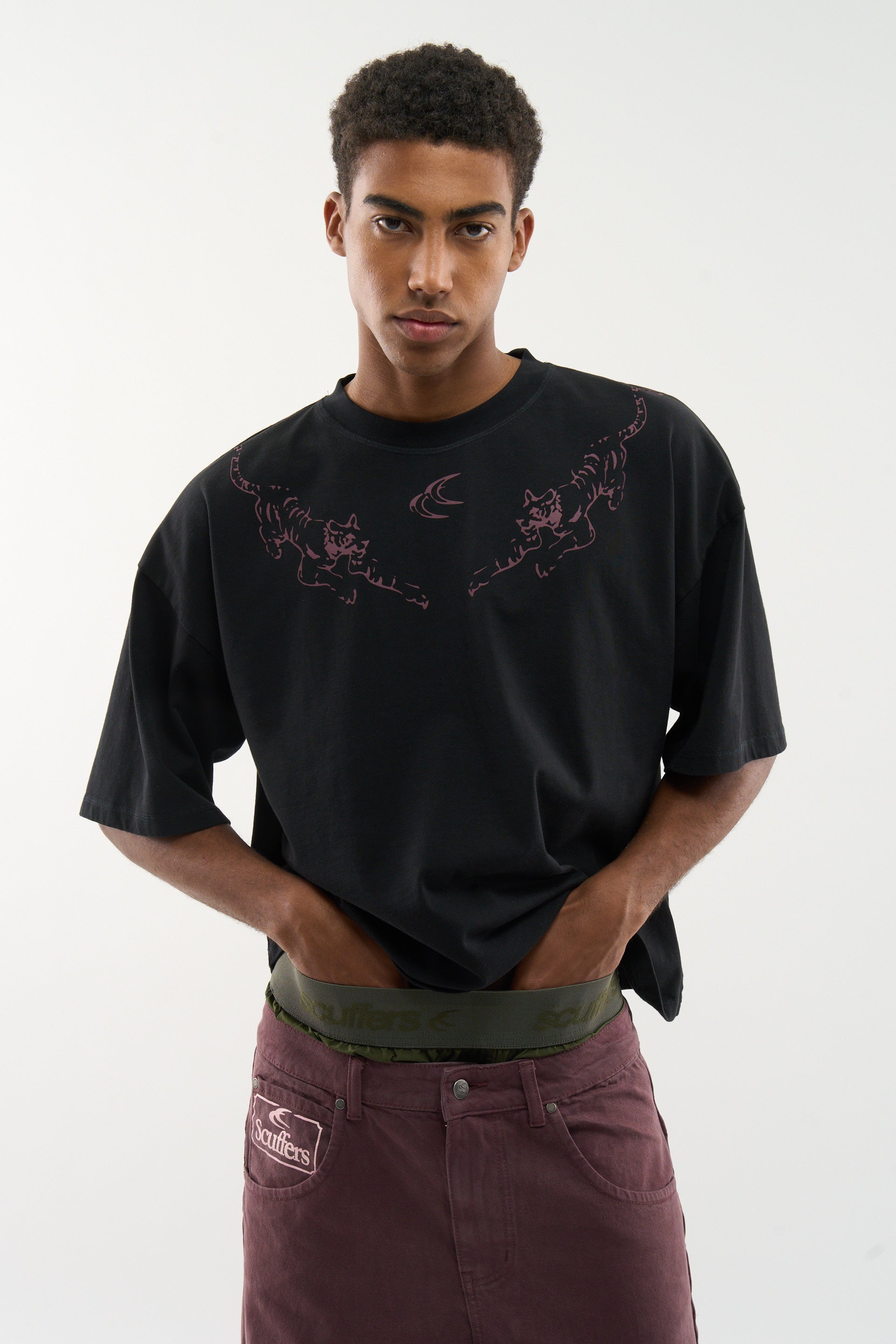 Tiger Schwarzes T-Shirt