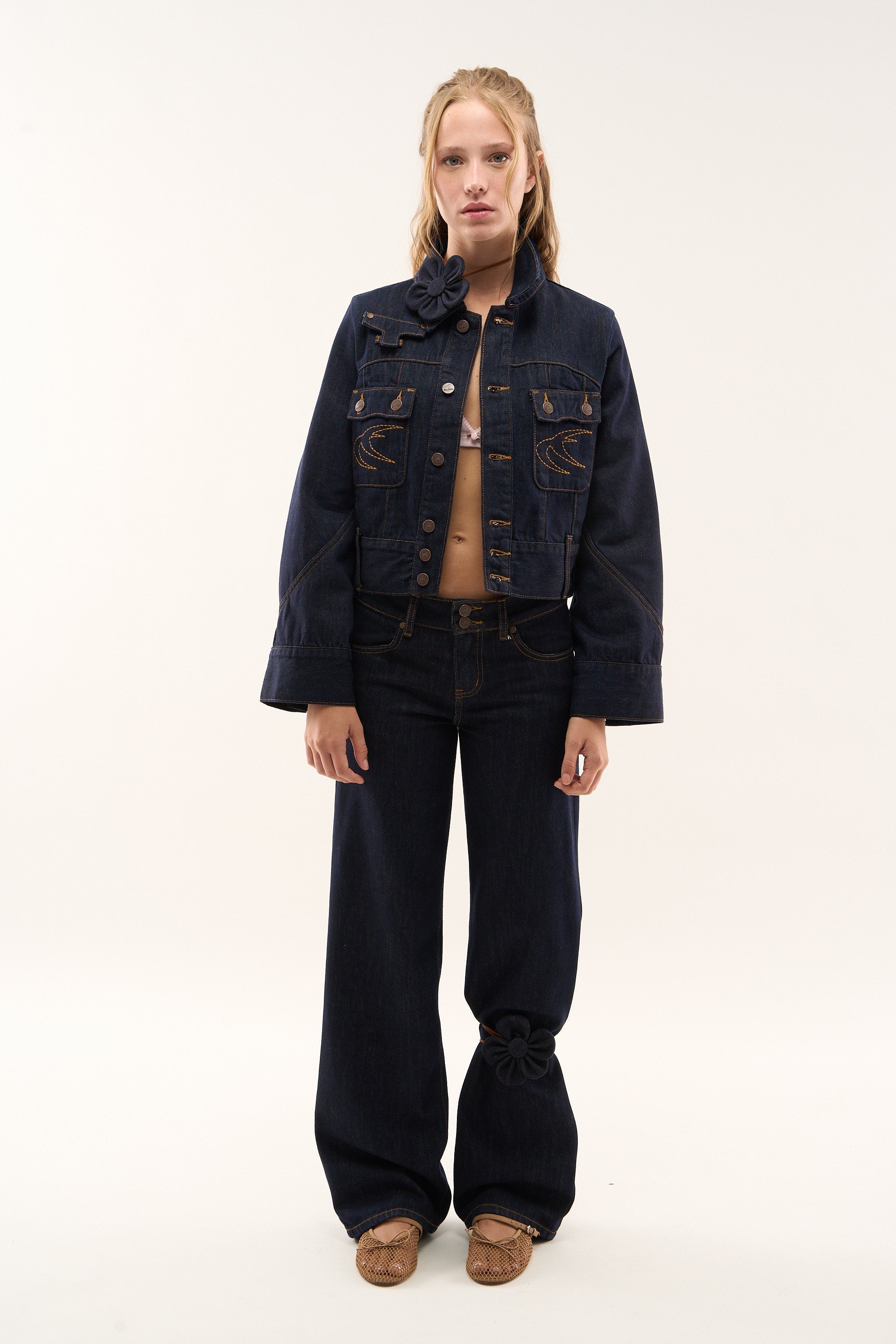 Dunkelblaue Jeansjacke