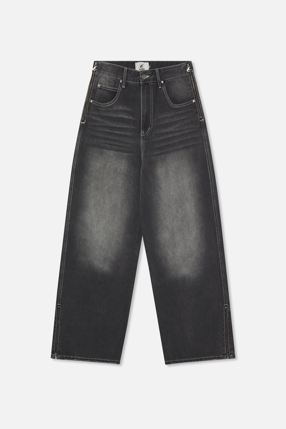 Graue Hose mit Reißverschluss